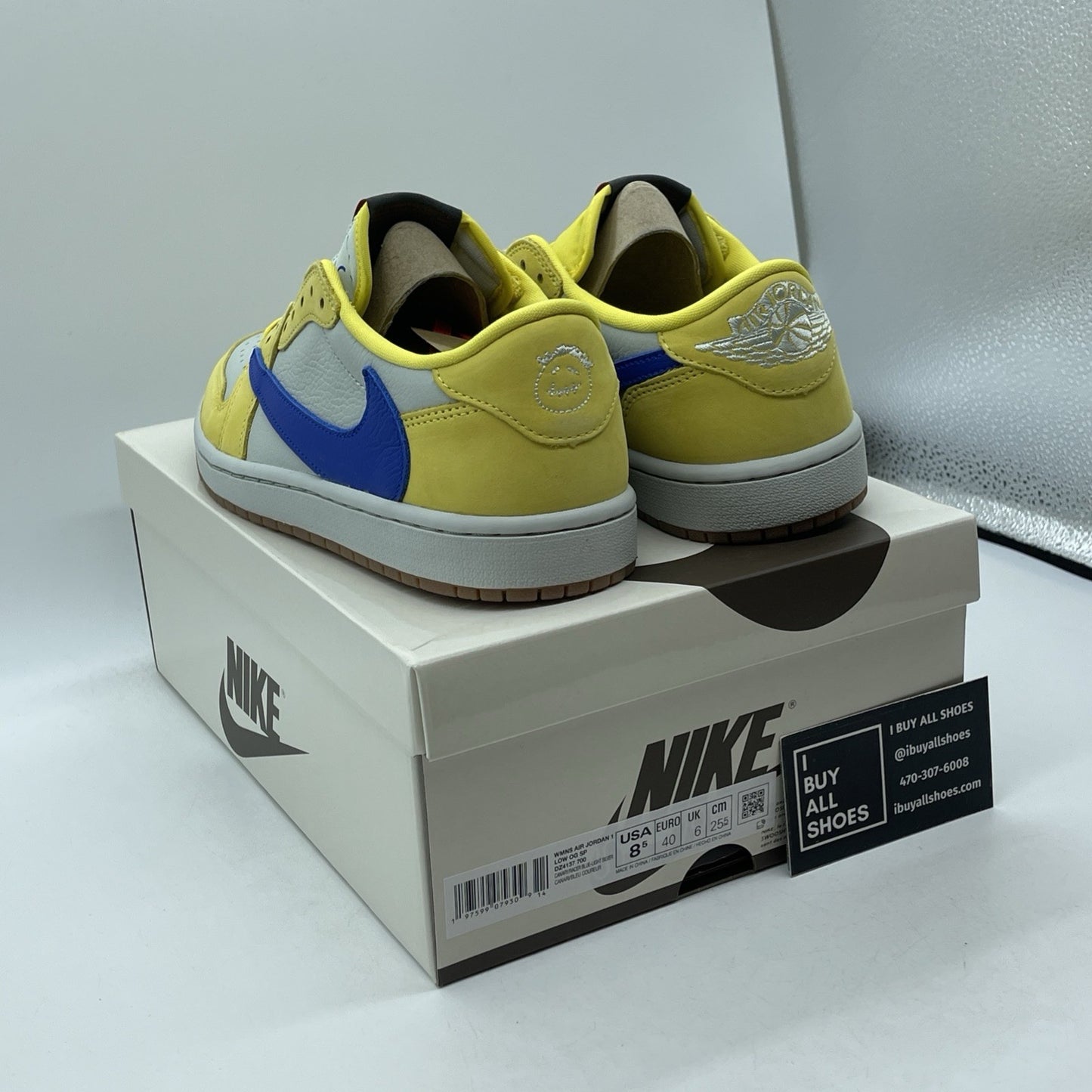 Size 8.5W - Travis Scott x Air Jordan 1 Retro OG SP Low Canary (DZ4137-700)