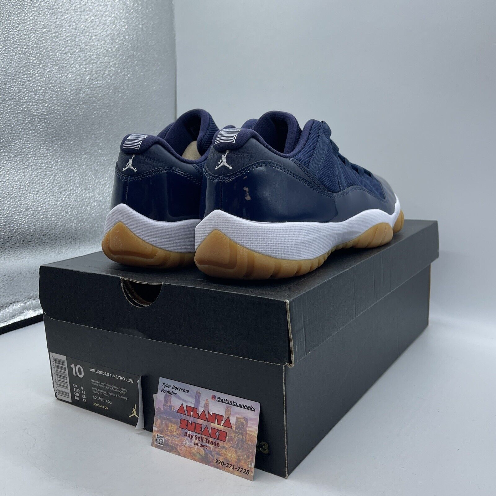 Size 10 - Air Jordan 11 Retro Low Navy Gum White Brown Leather (528895-405)