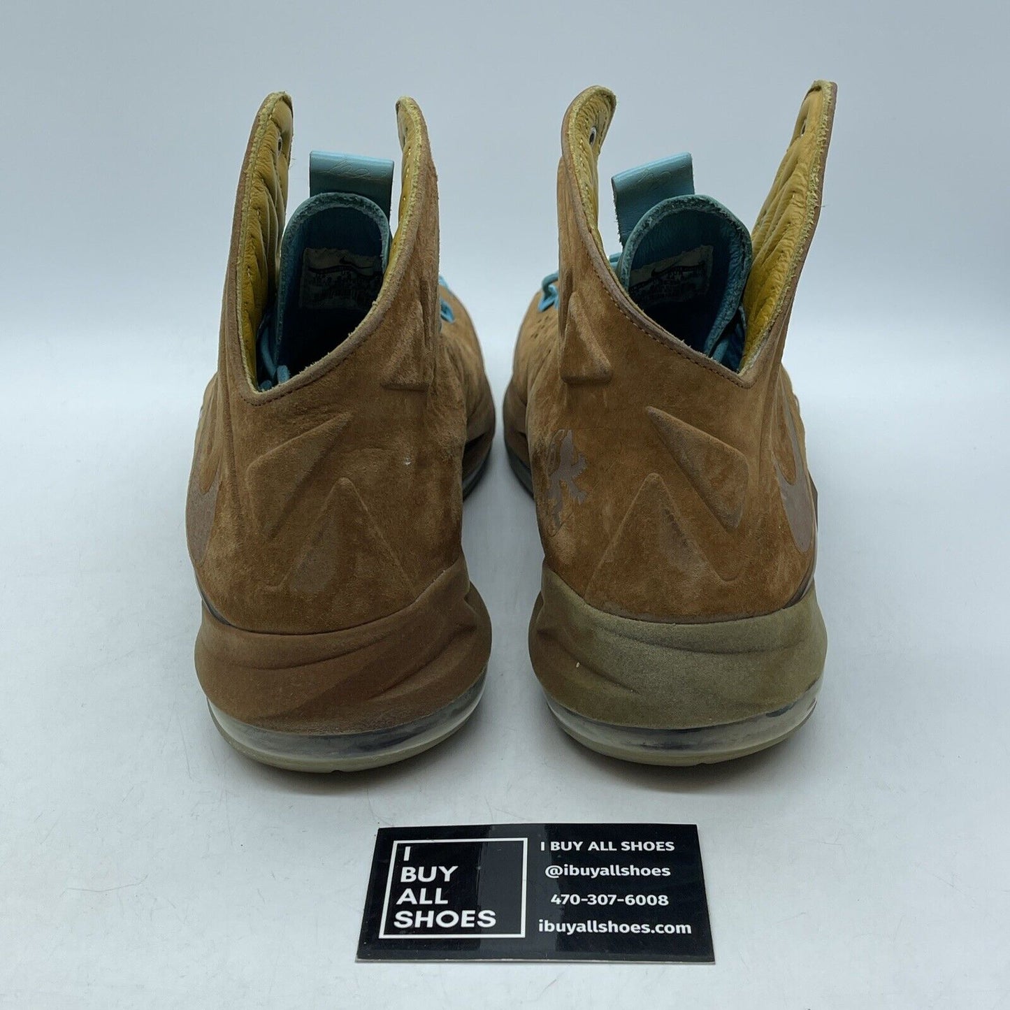 Size 10.5 - Nike LeBron 10 EXT QS Hazelnut Brown Blue Suede. (607078-200)