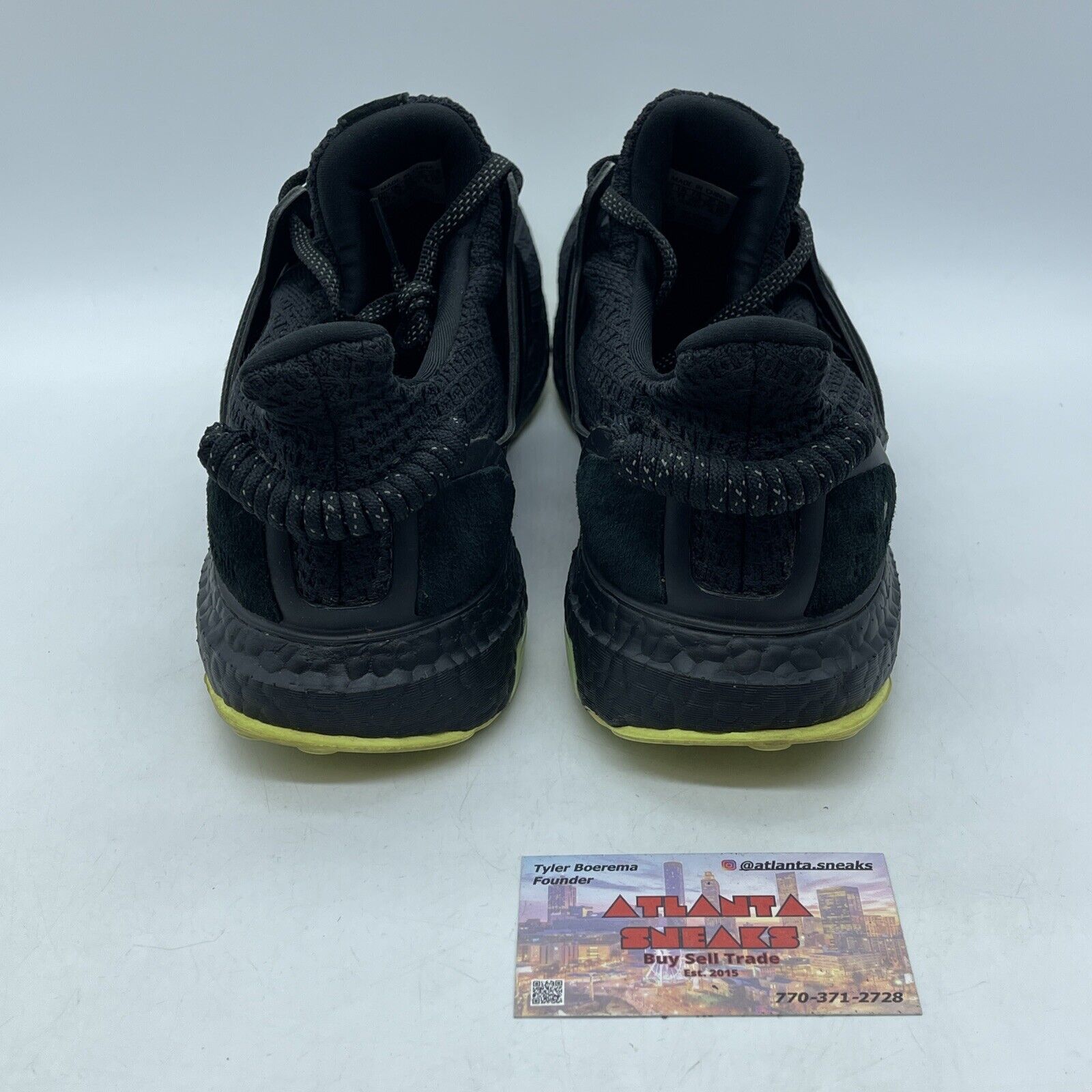 Size 11.5 - adidas Ivy Park x UltraBoost Black Hi-Res Yellow Suede (GX0200)
