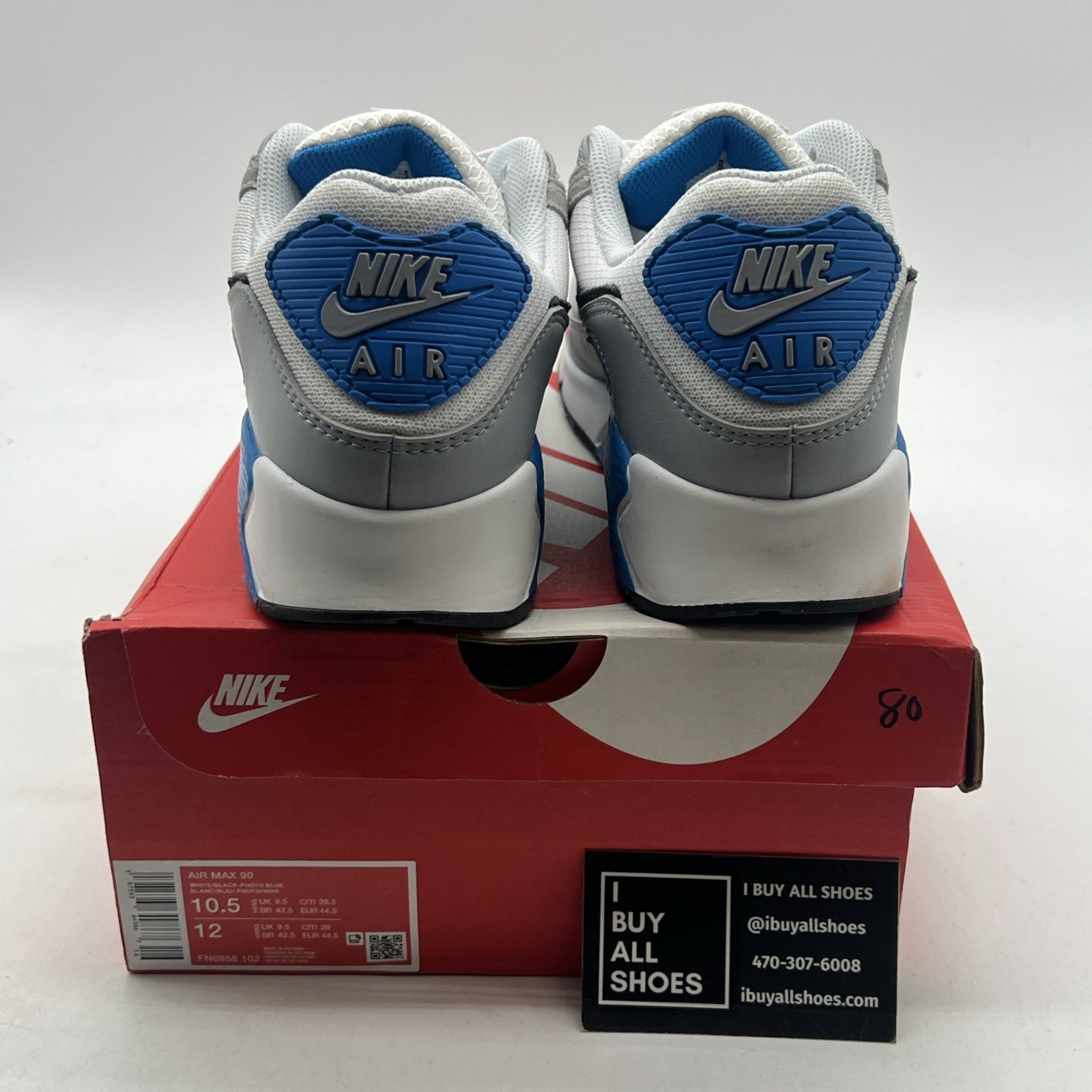 Size 10.5 - Nike Air Max 90 Pure Platinum Photo Blue (FN6958-102)