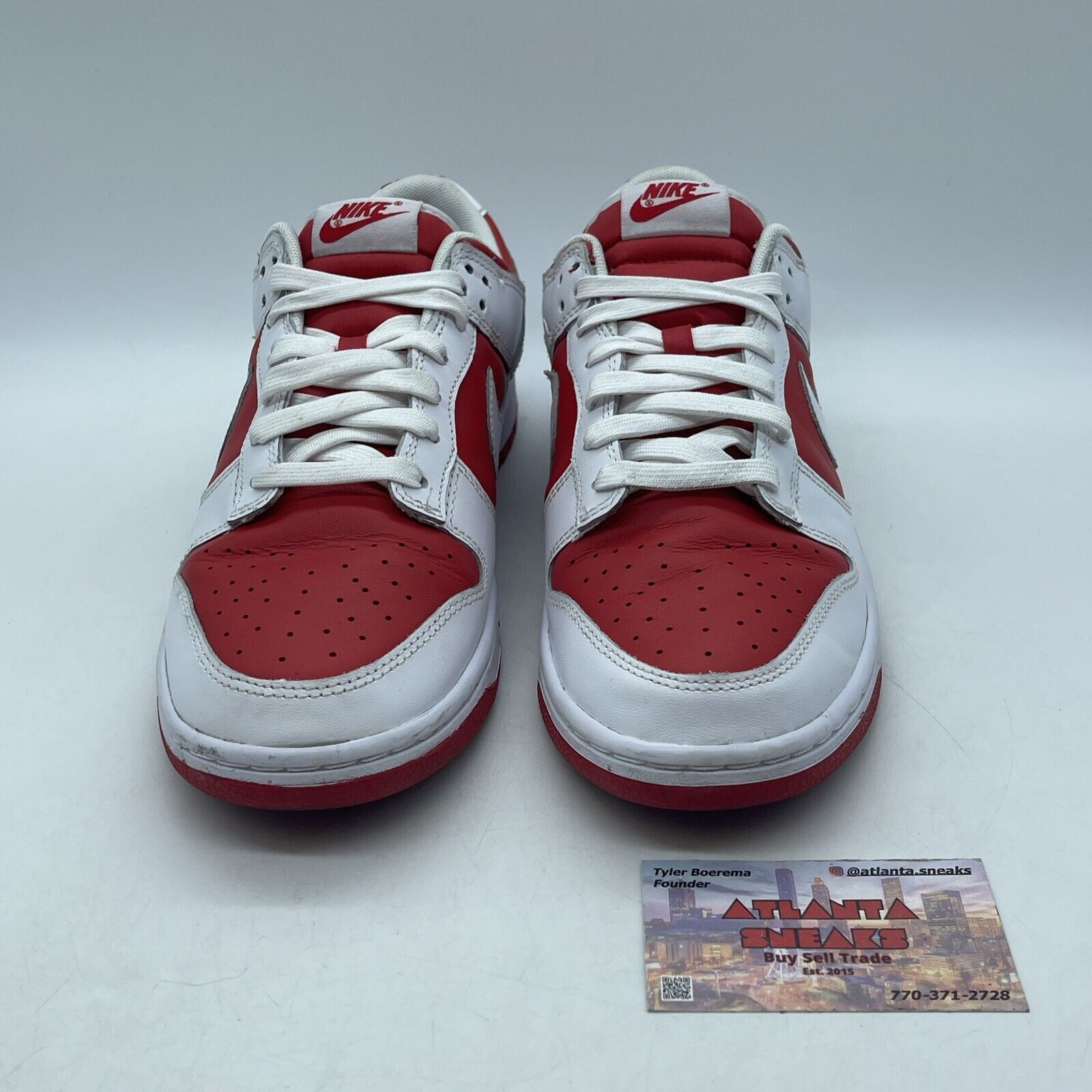 Size 9.5 - Nike Dunk Low Championship Red White Leather (DD1391-600)