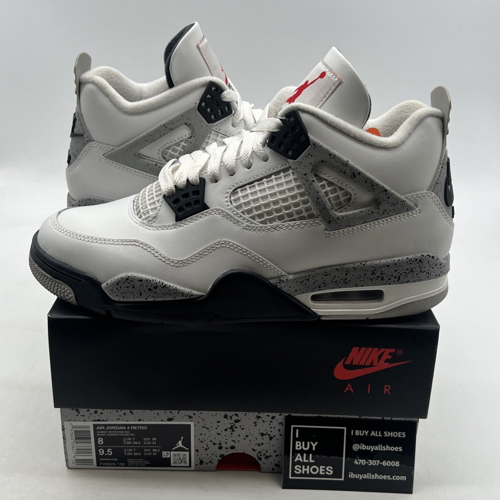 Size 8 - Air Jordan 4 Retro OG 2025 White Cement (FV5029-100)