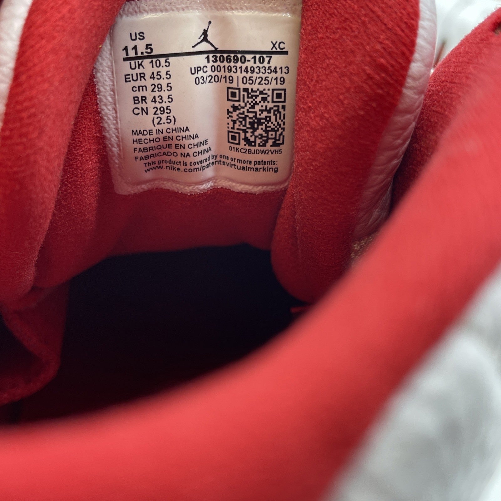 Size 11.5 - Air Jordan 12 Retro FIBA White Red Gold Leather (130690-107)