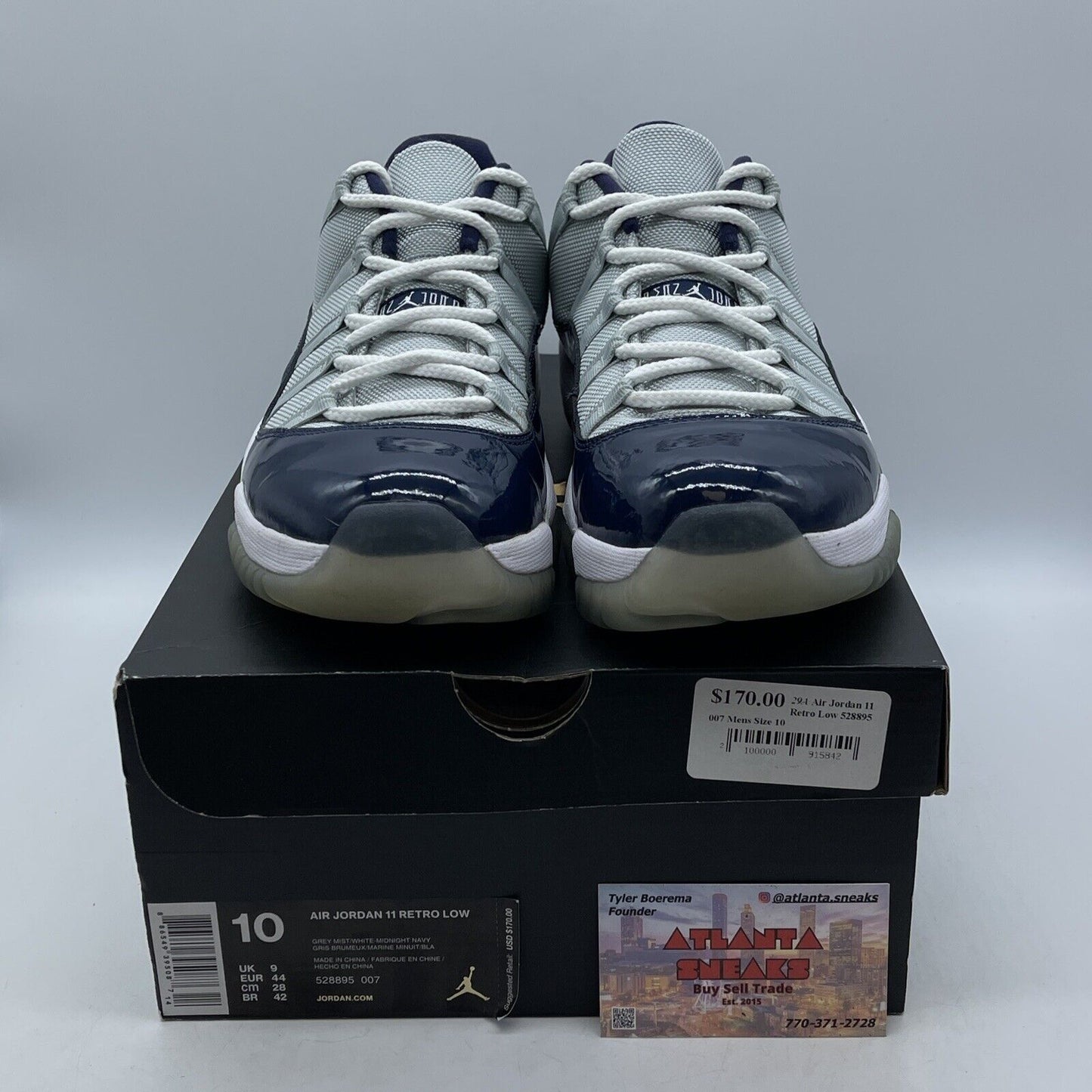 Size 10 - Air Jordan 11 Retro Low Georgetown Grey Suede Blue Leather (528895-007
