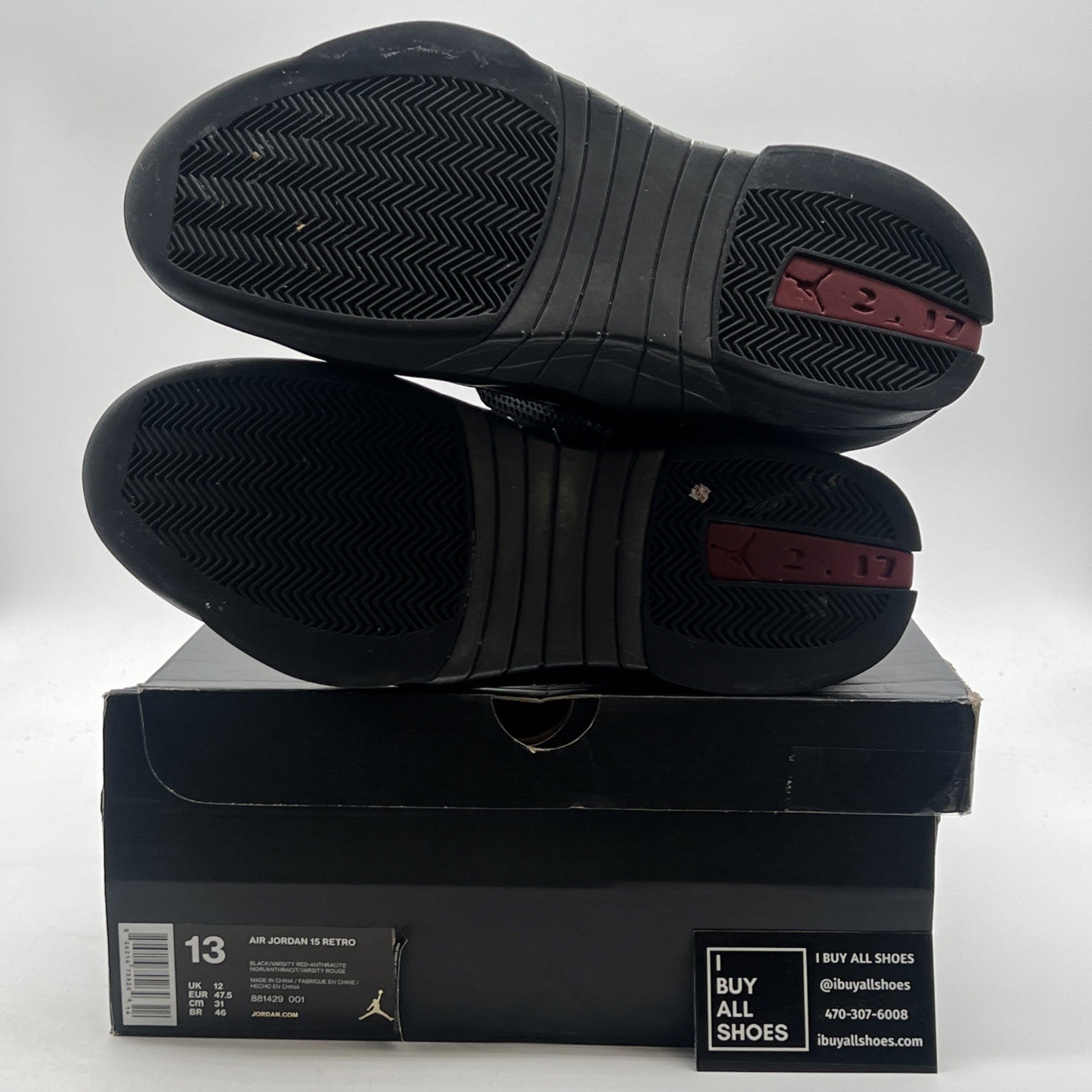Size 13 - Air Jordan 15 Retro 2017 Stealth (881439-001)