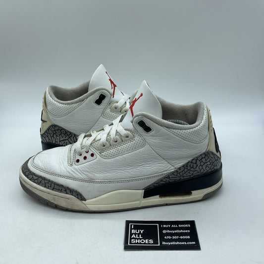Size 10 - Jordan 3 Retro Mid White Cement Reimagined Suede Leather (DN3707-100)