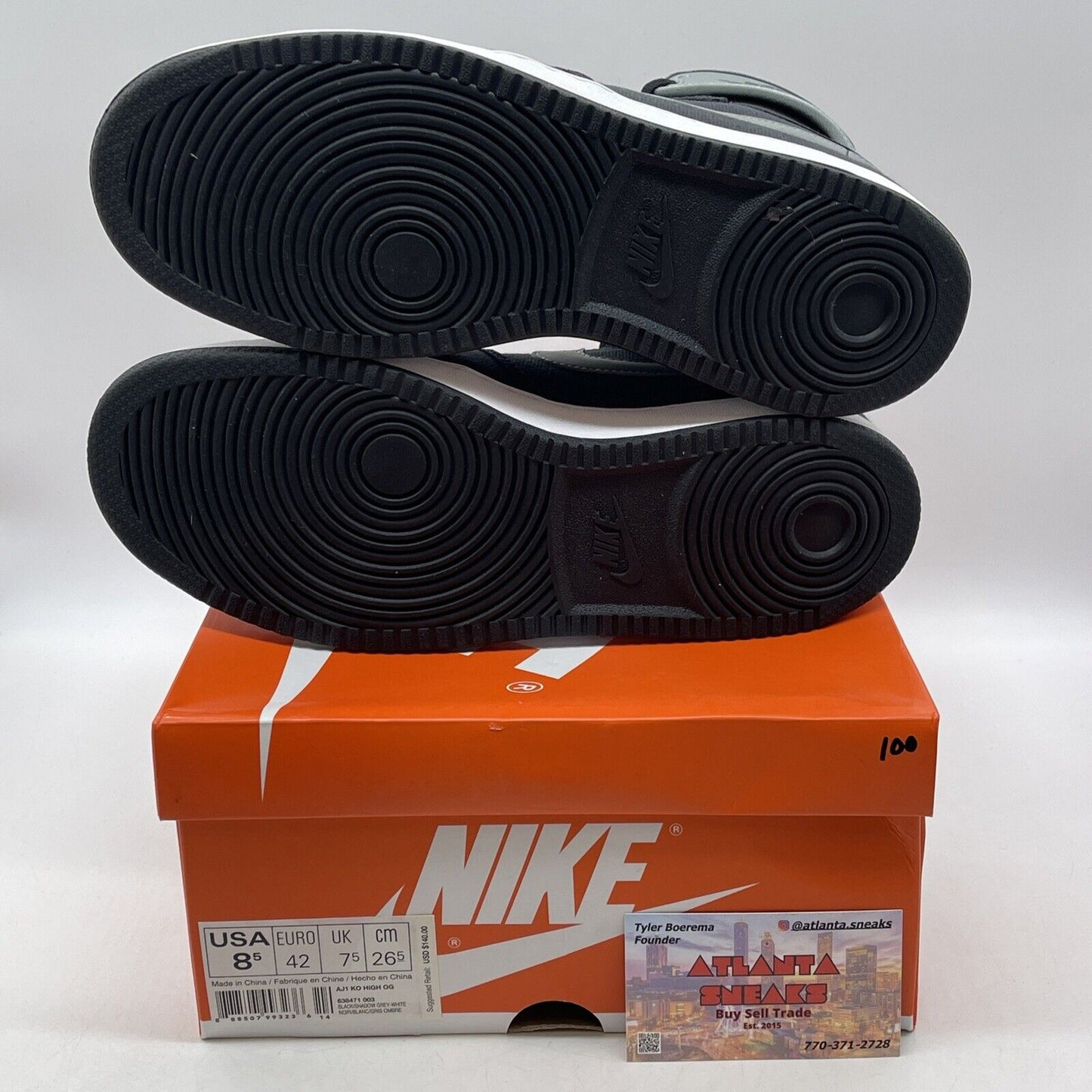 Size 8.5 - Jordan AJKO Retro High Shadow Grey Black Suede Leather (638471-003)