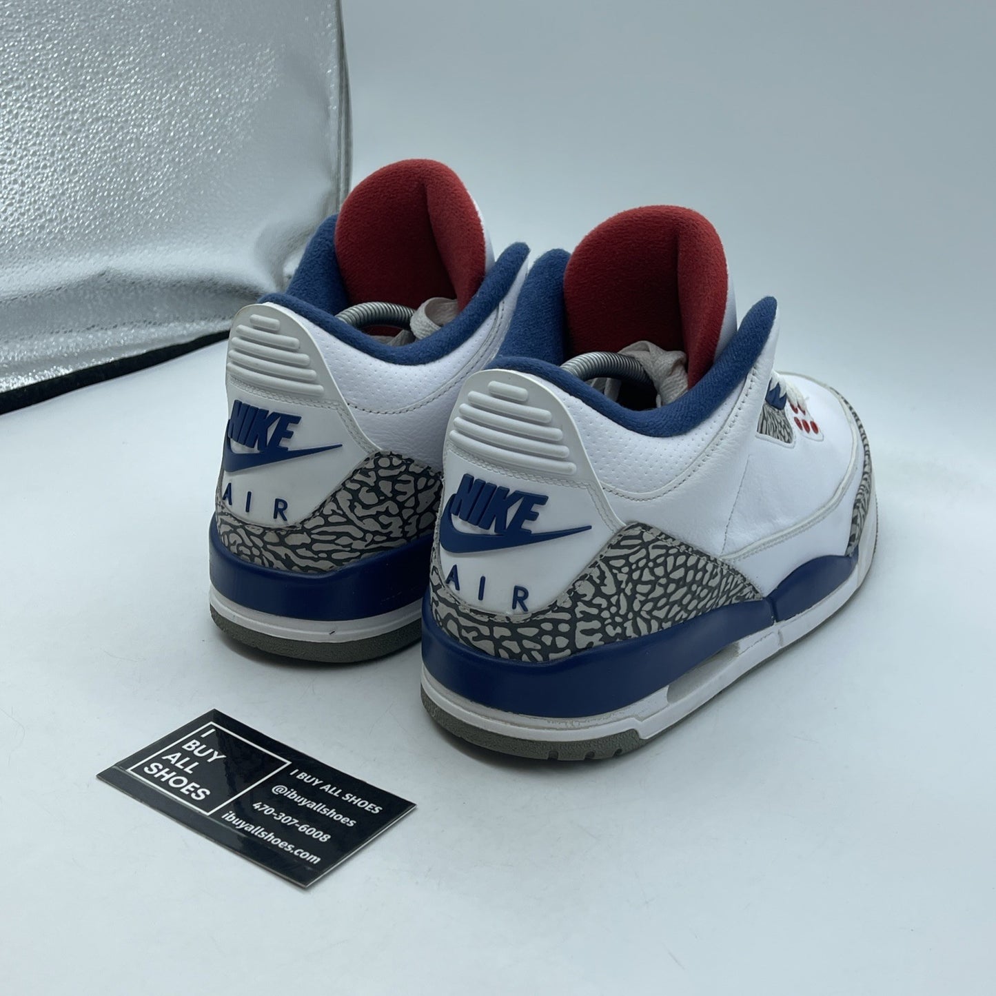 Size 10 - Jordan 3 Retro OG Mid True Blue Grey Suede Leather (854262-106)