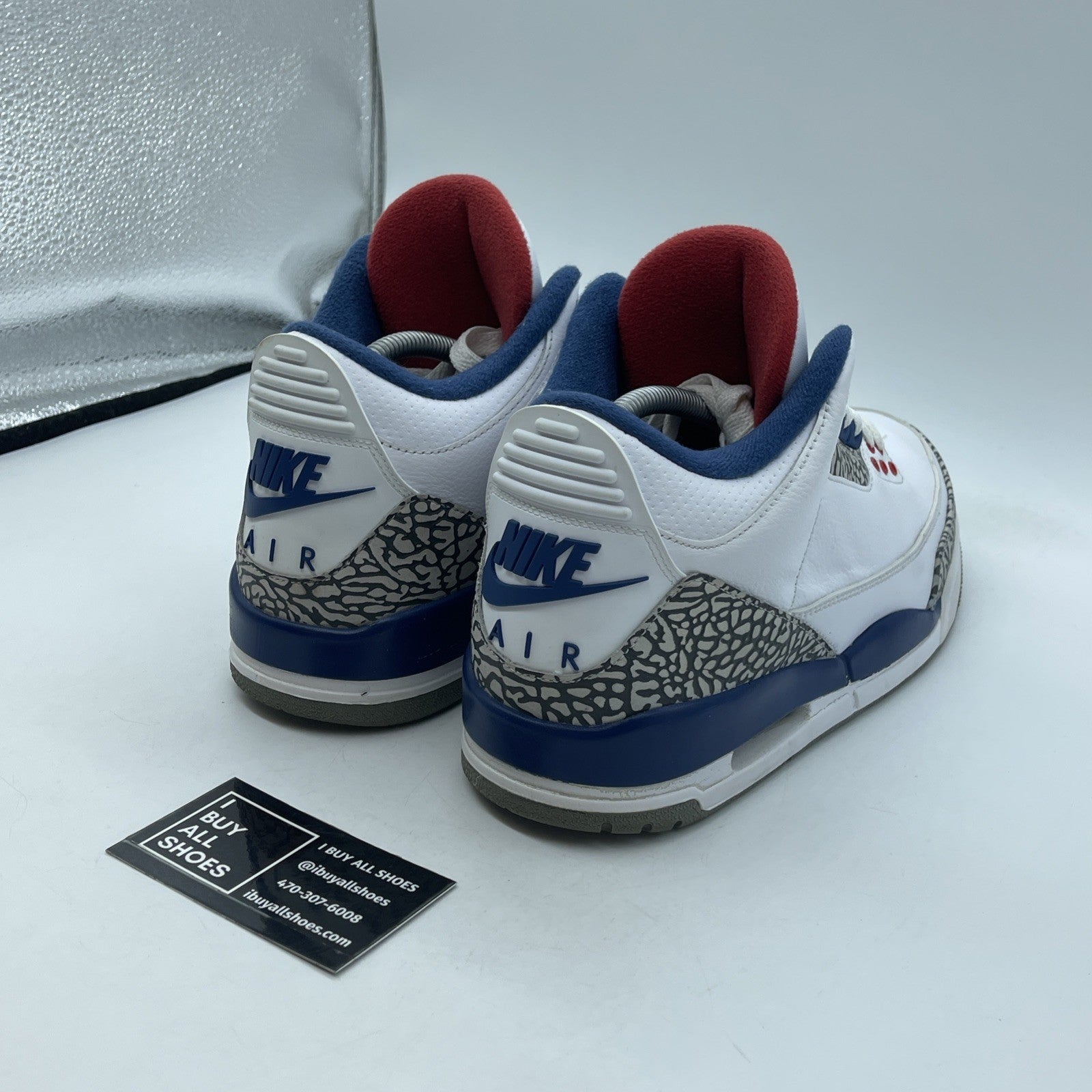 Size 10 - Jordan 3 Retro OG Mid True Blue Grey Suede Leather (854262-106)