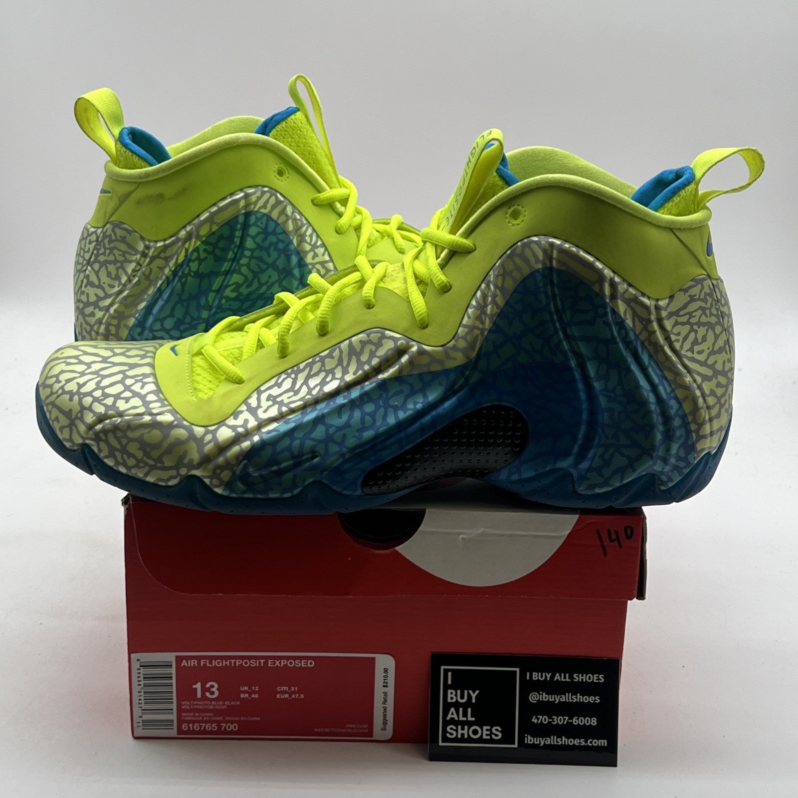 Size 13 - Nike Air Flightposite Exposed Volt (616765-700)