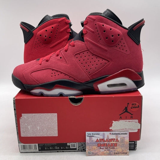 Size 9 - Air Jordan 6 Retro Toro Bravo Red Black White Suede (CT8529-600)