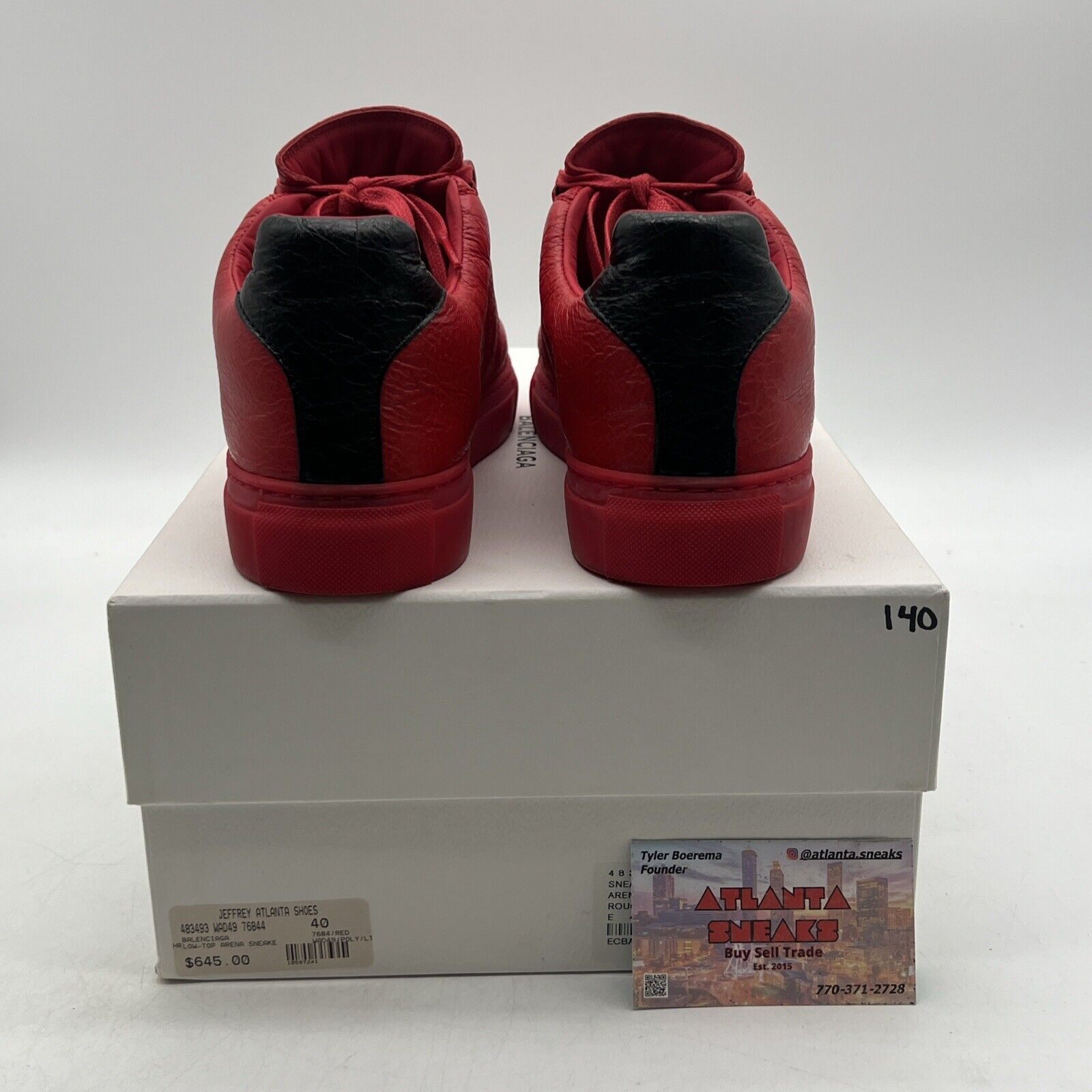 Size 7 - BALENCIAGA ARENA LOW TOP RED SNEAKERS