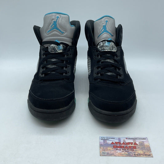 Size 10 - Jordan 5 Retro Mid Aqua Black Blue Yellow Suede (DD0587-047)