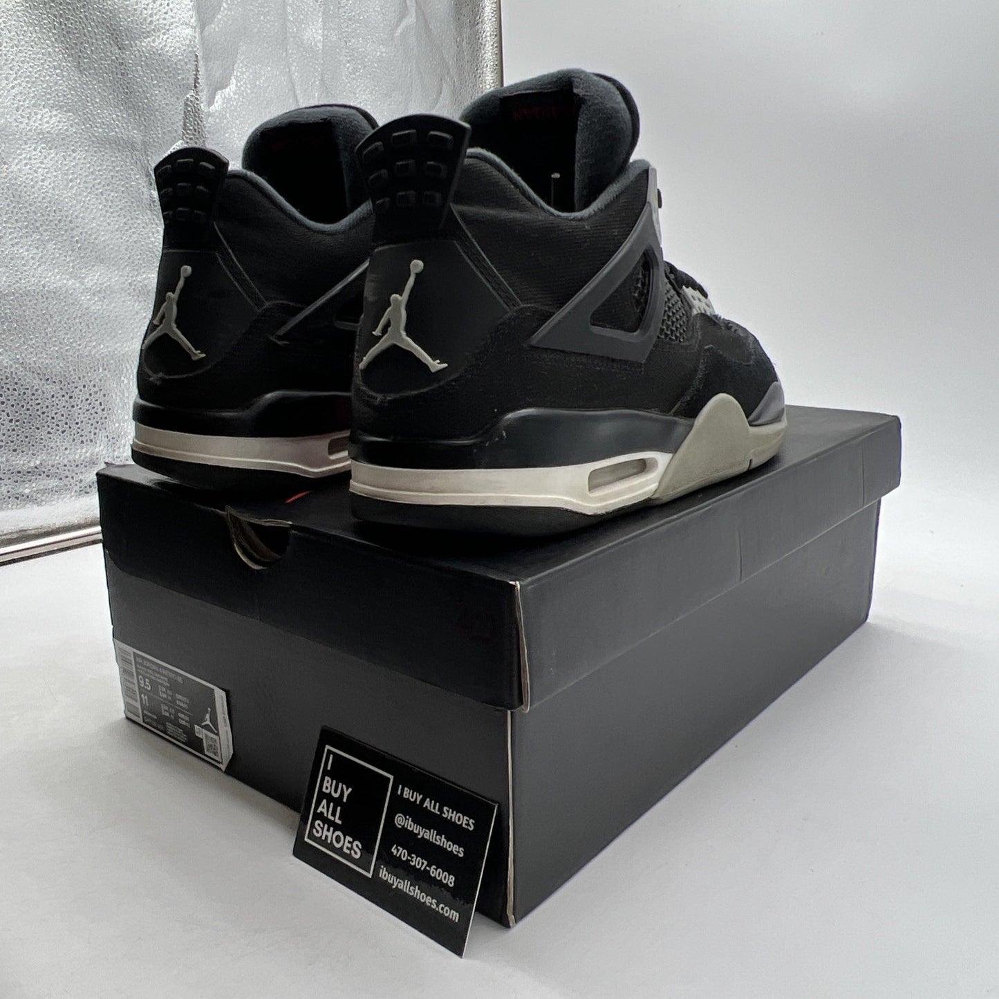 Size 9.5 - Air Jordan 4 Retro SE Mid Black Canvas (DH7138-006)