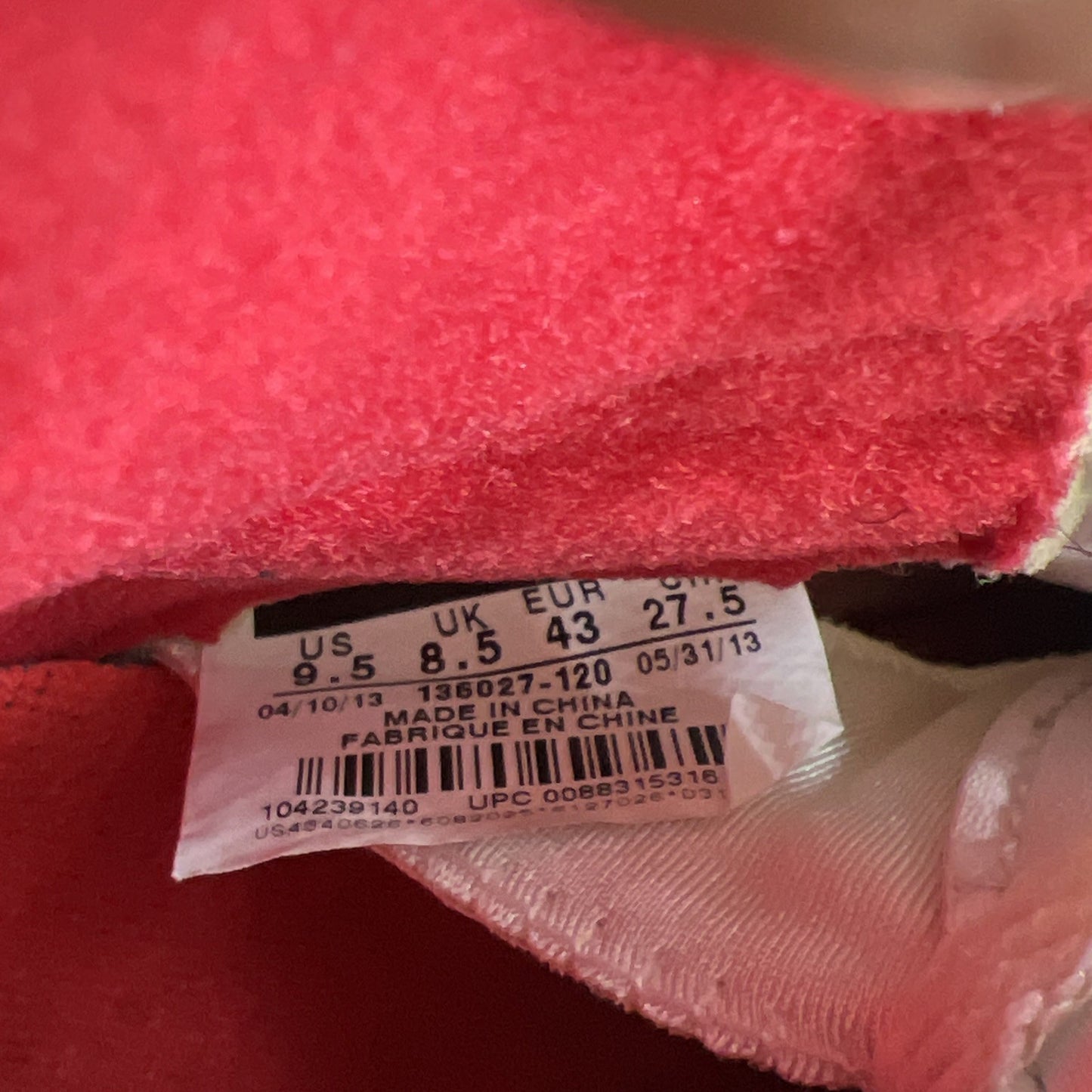Size 9.5 - Air Jordan 5 Retro 2013 Fire Red (136027-120)