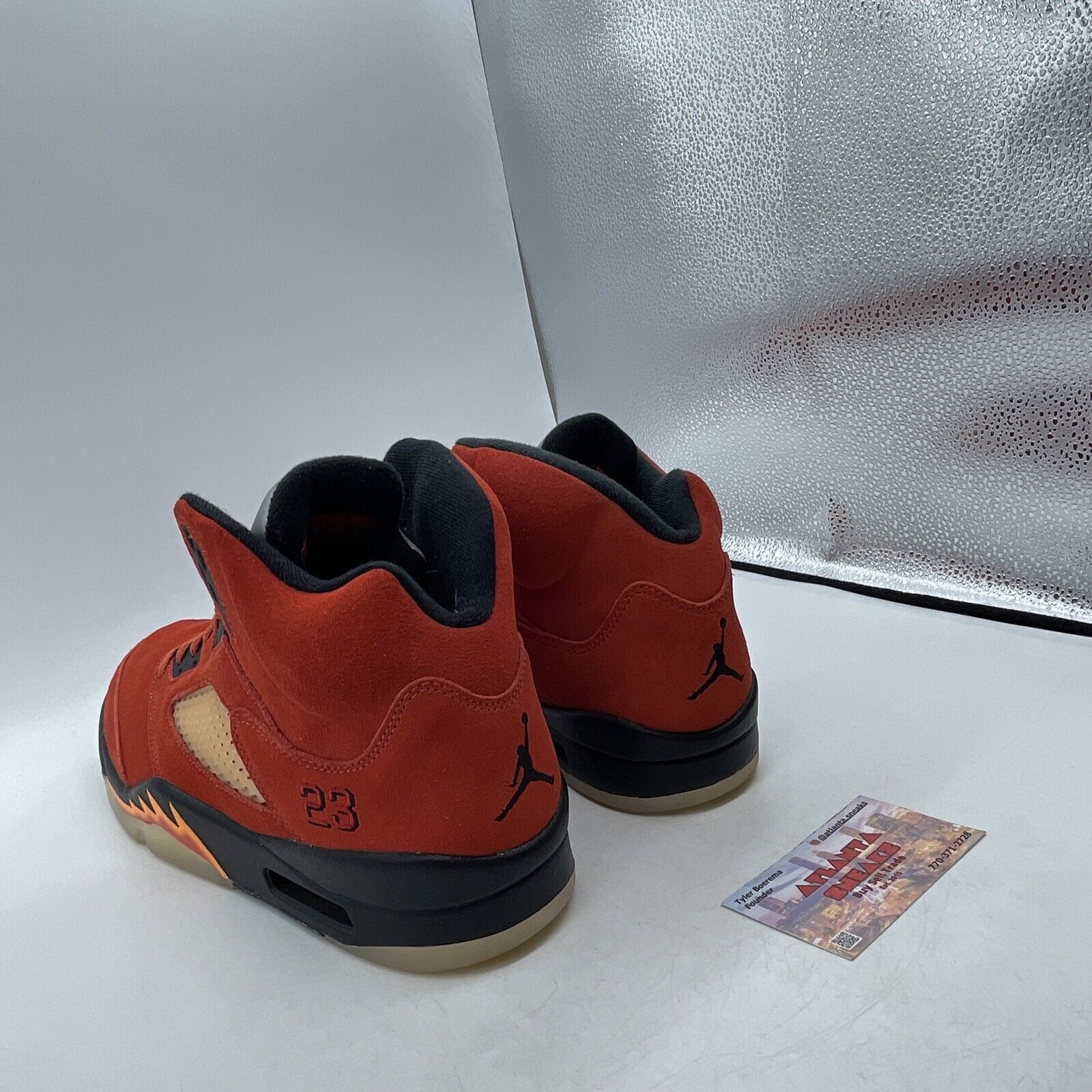Size 12W - Air Jordan 5 Retro Dunk on Mars Orange Black Silver (DD9336-800)