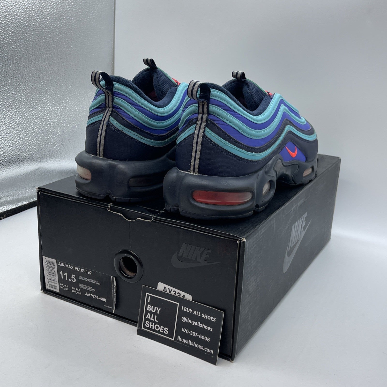 Size 11.5 - Nike Air Max Plus/97 Discover Your Air Blue Black (AV7936-400)