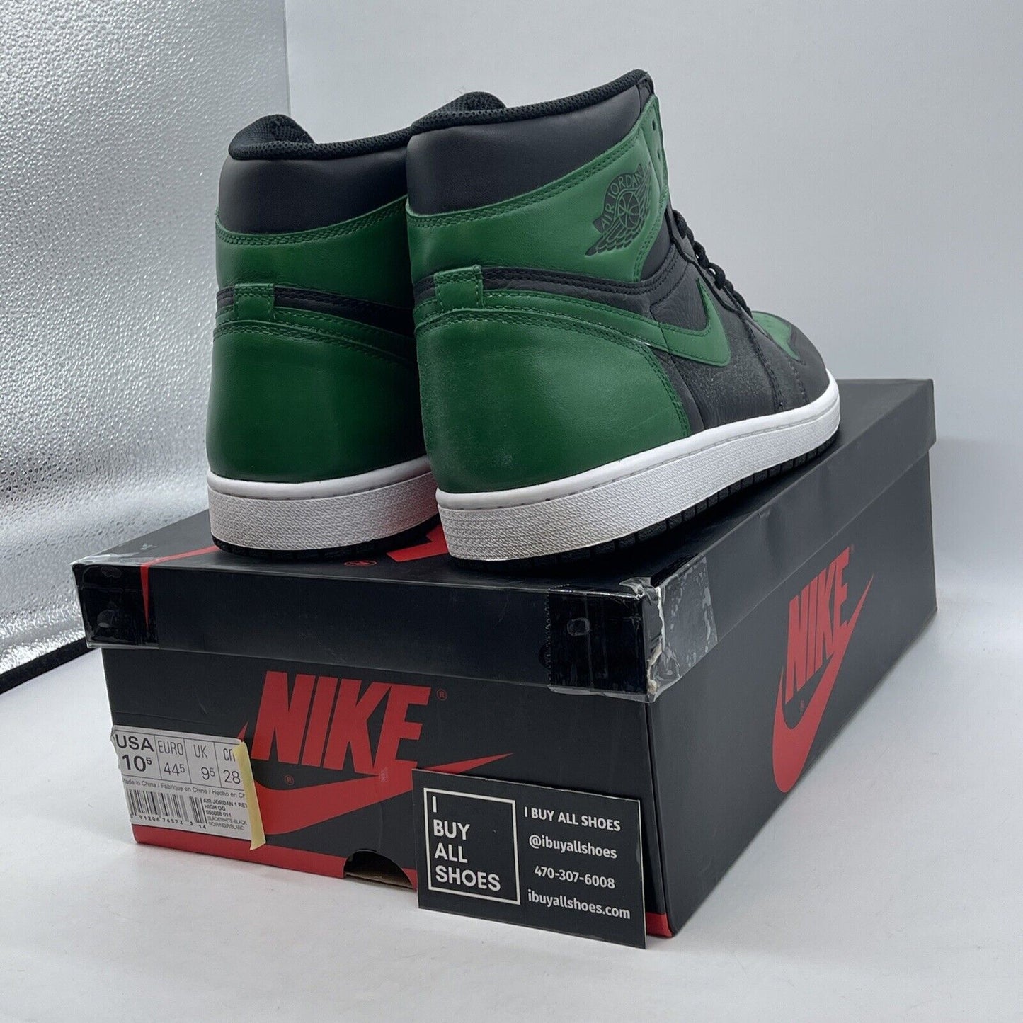 Size 10.5 - Air Jordan 1 Retro OG Prm High Yin Yang (CUSTOM) Green (555088-011)