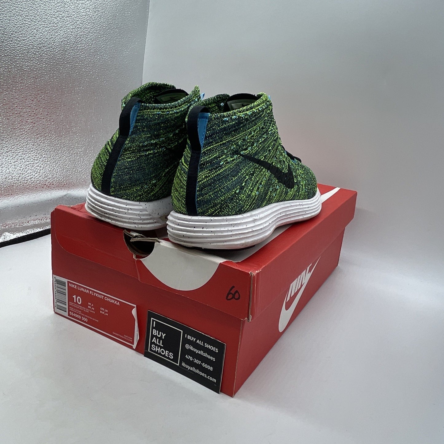 Size 10 - Nike Lunar Flyknit Chukka Green (554969-300)