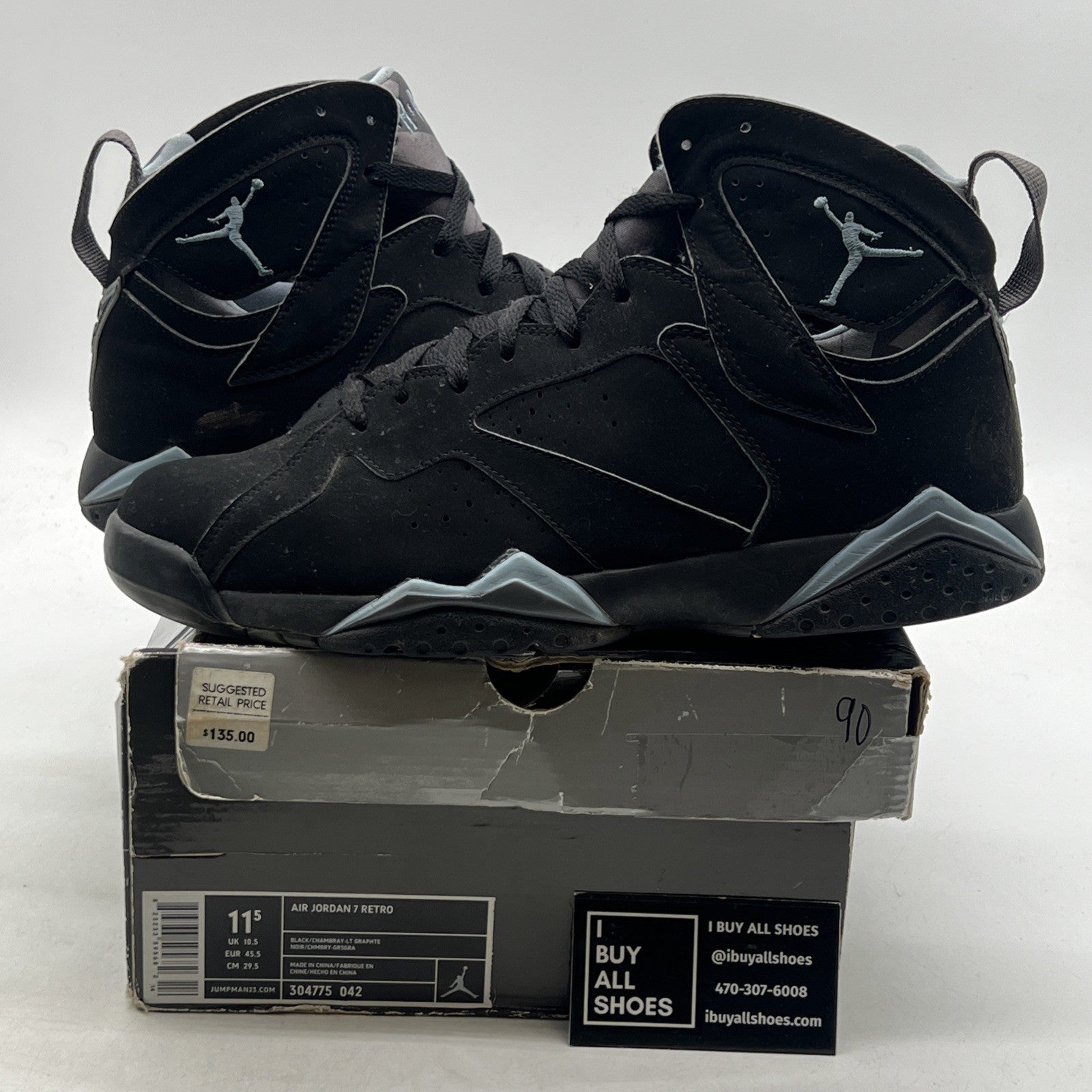Size 11.5 - Air Jordan 7 Retro 2006 Chambray (304775-042)