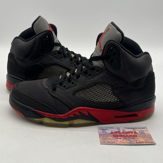 Size 9 - Air Jordan 5 Retro Satin Bred Red Grey Black (136027-006)