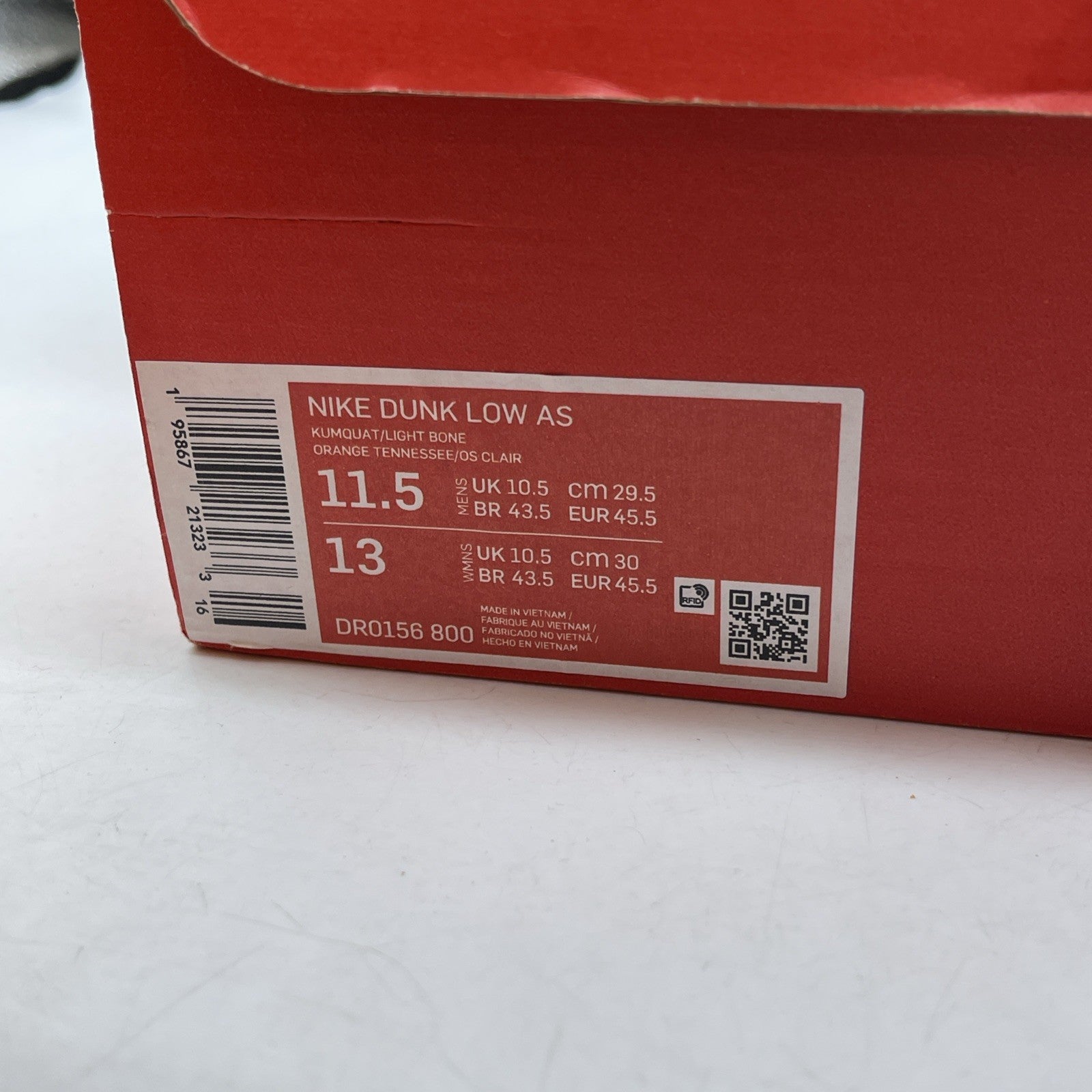 Size 11.5 - Nike Dunk Low Safari Swoosh - Kumquat Orange White Suede (DR0156-800