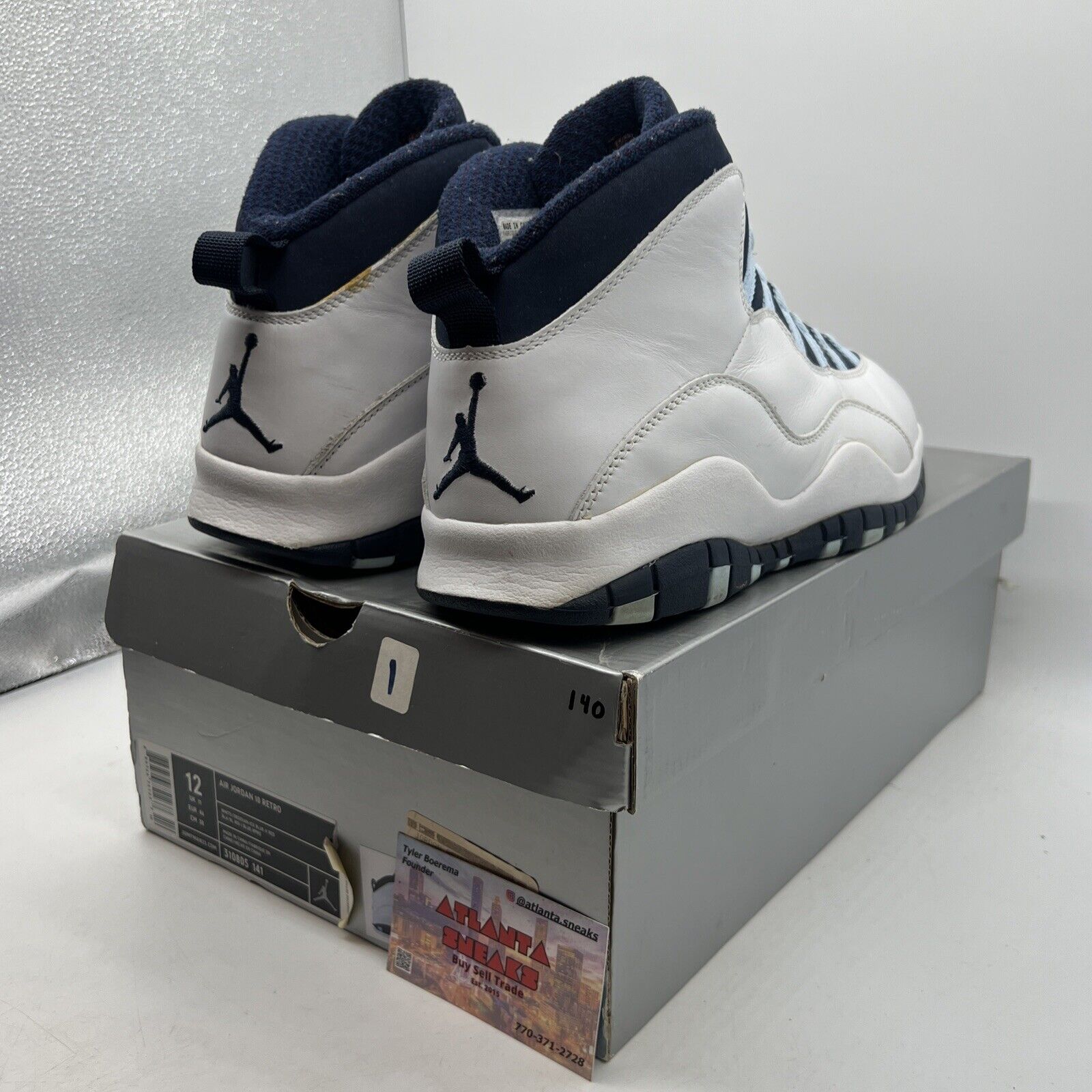 Size 12 - Air Jordan 10 Retro 2005 Ice Blue White Leather (310805-141)