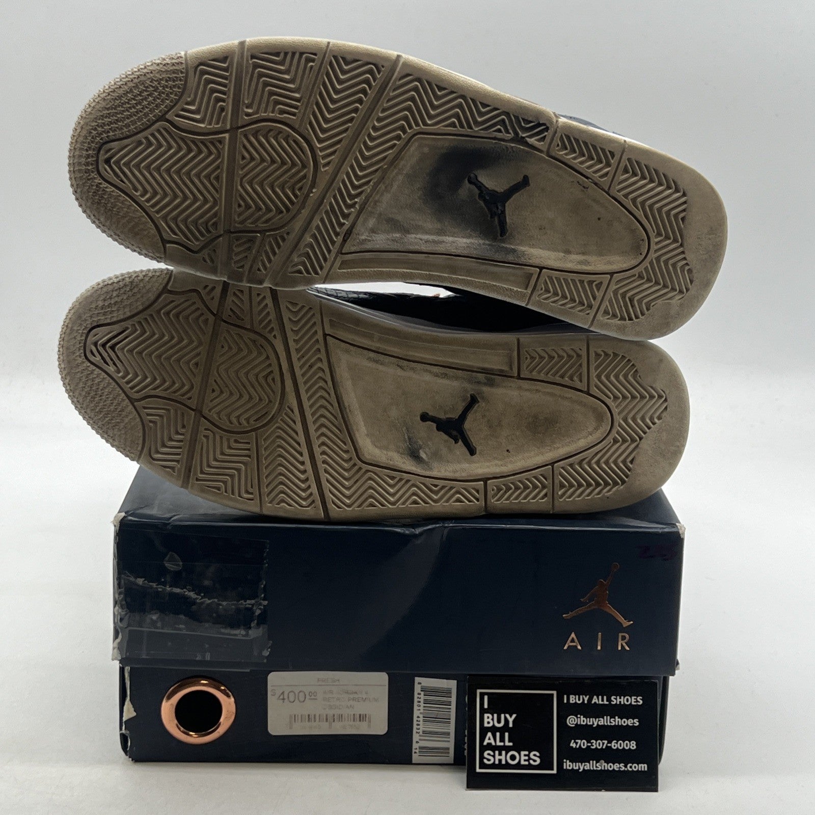 Size 9.5 - Air Jordan 4 Retro Premium Obsidian (819139-402)