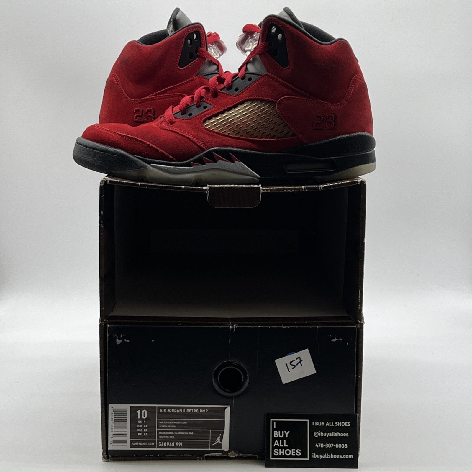 Size 10 - Air Jordan 5 Retro Raging Bull Red Suede (136027-601)