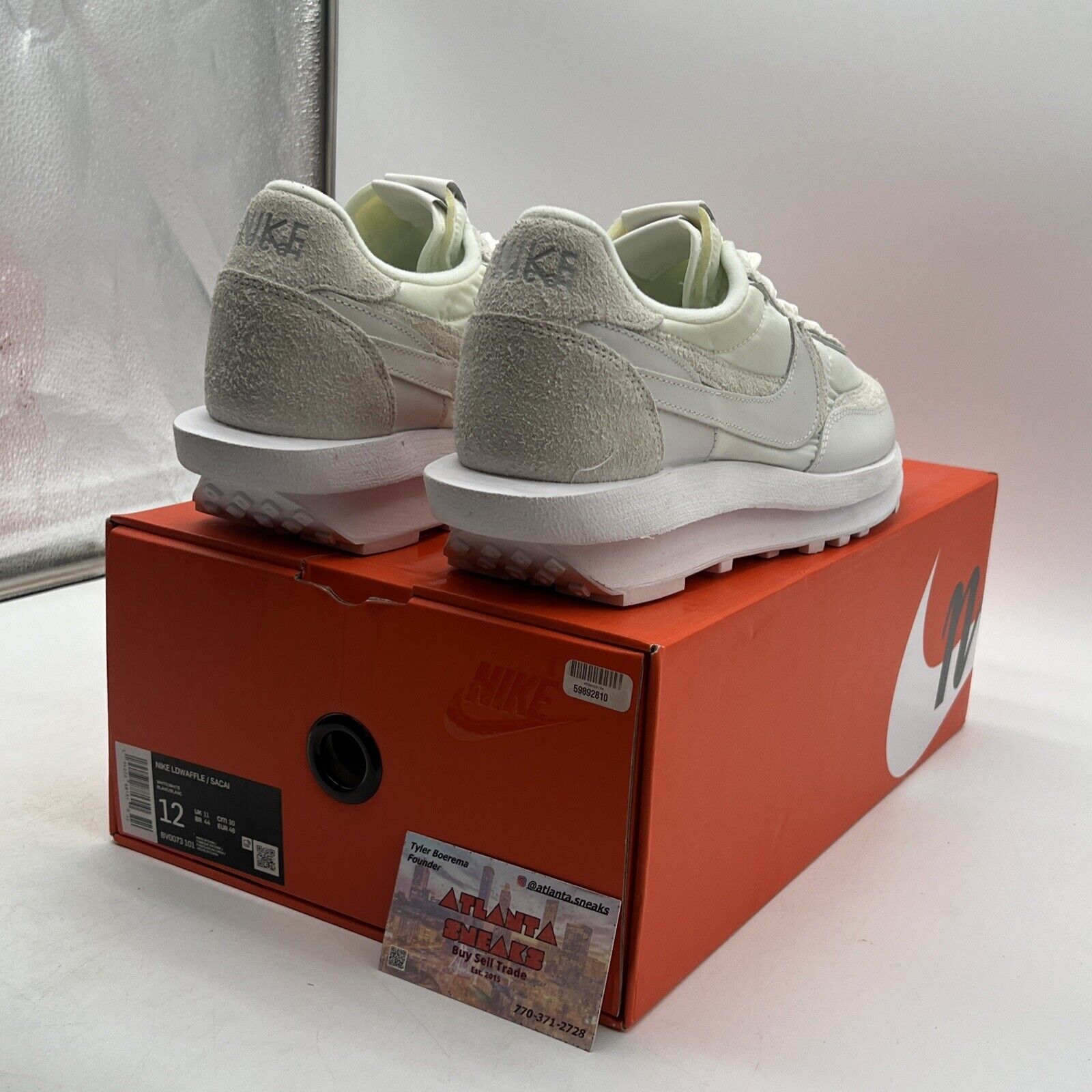 Size 12 - Nike sacai x LDWaffle White Nylon Suede (BV0073-101)