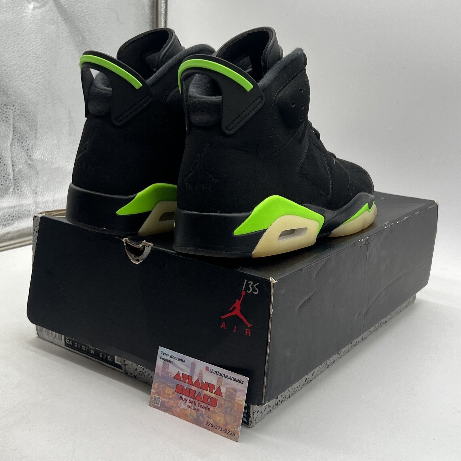 Size 12.5 - Jordan 6 Retro Electric Green 2021 Black Suede (CT8529-003)