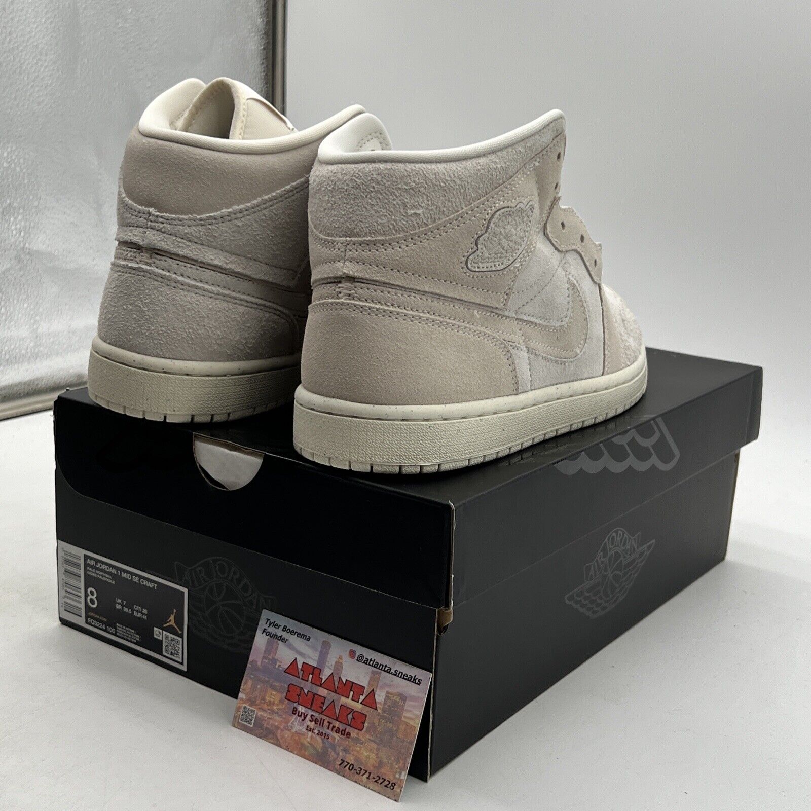 Size 8 - Air Jordan 1 SE Craft Mid Pale Ivory Suede (FQ3224-100)