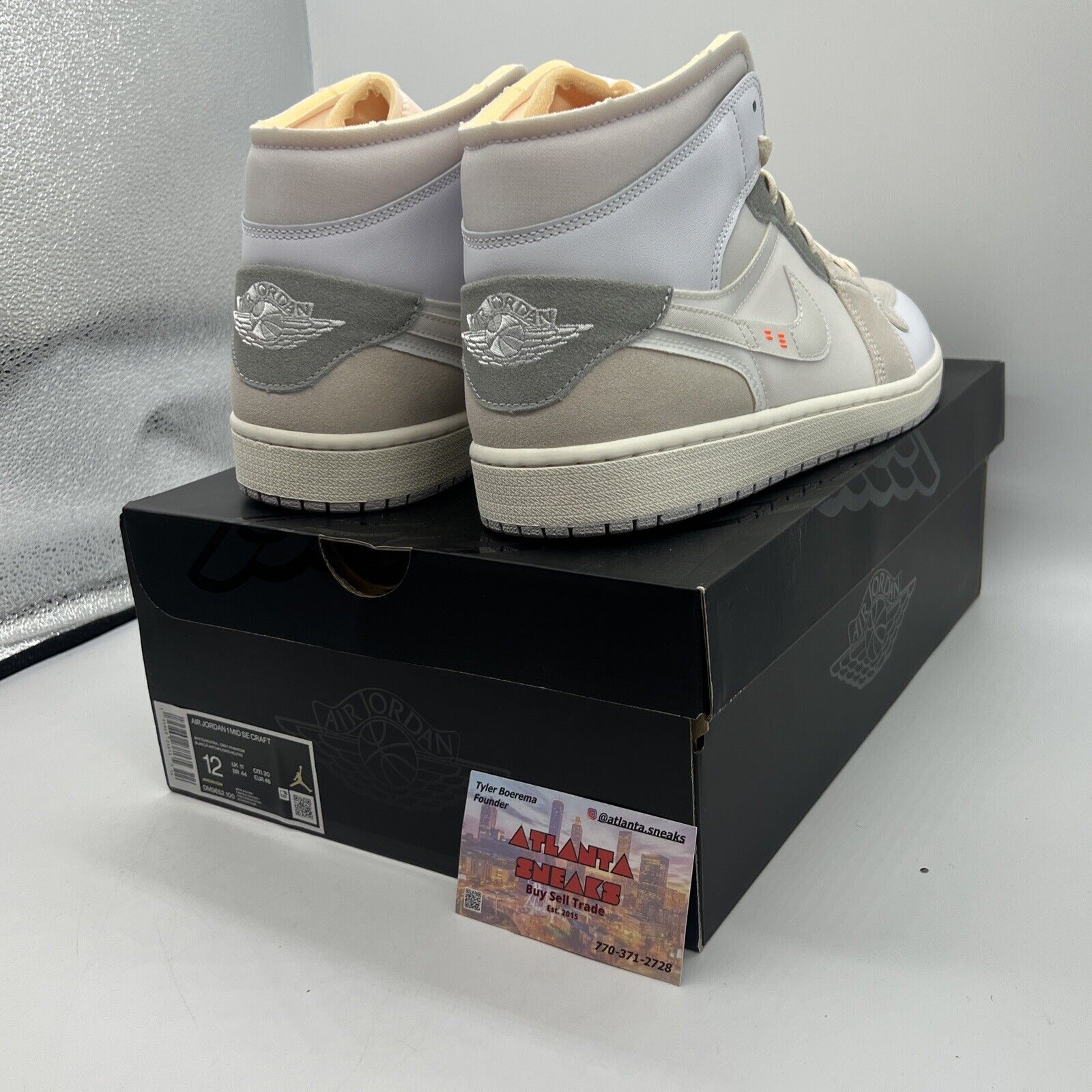 Size 12 - Jordan 1 Mid SE Craft White 2022 Brand New Og All