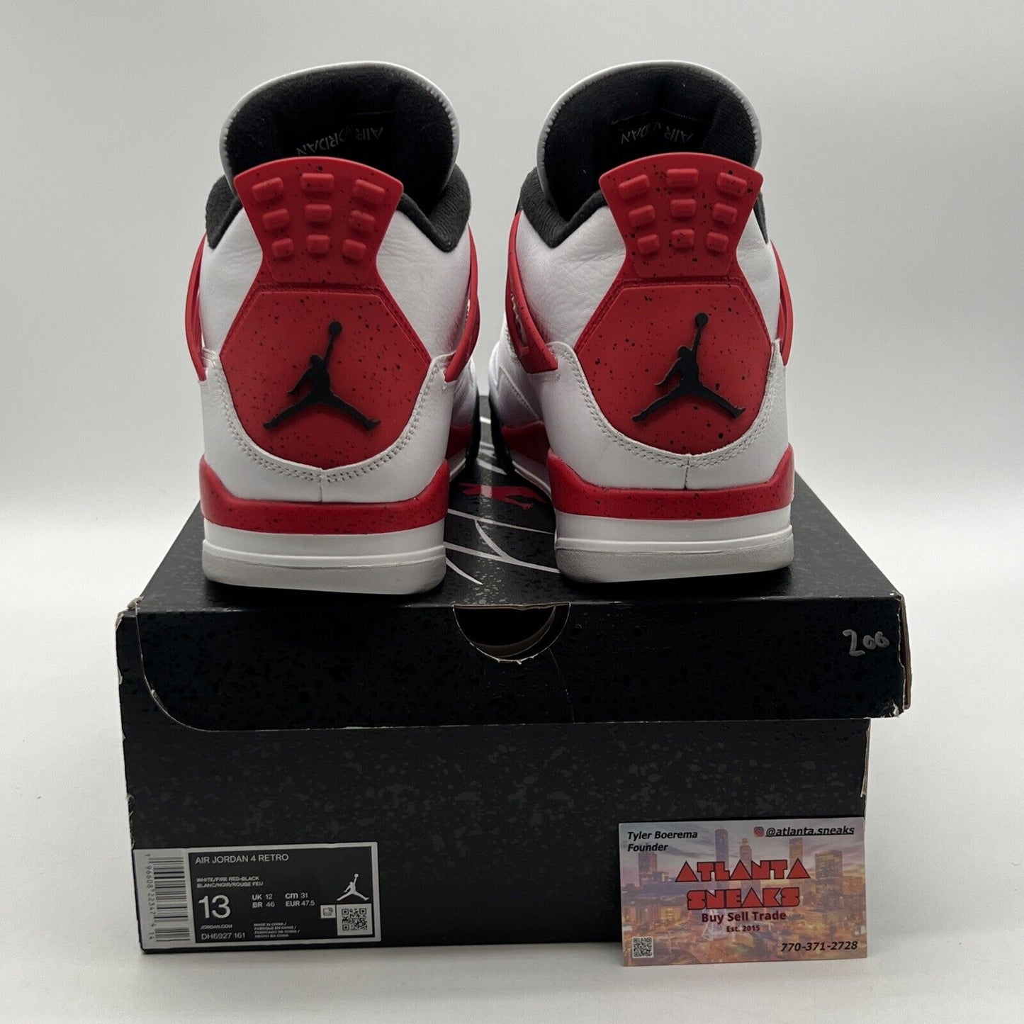 Size 13 - Jordan 4 Retro Mid Red Cement Black White Red Leather (DH6927-161)