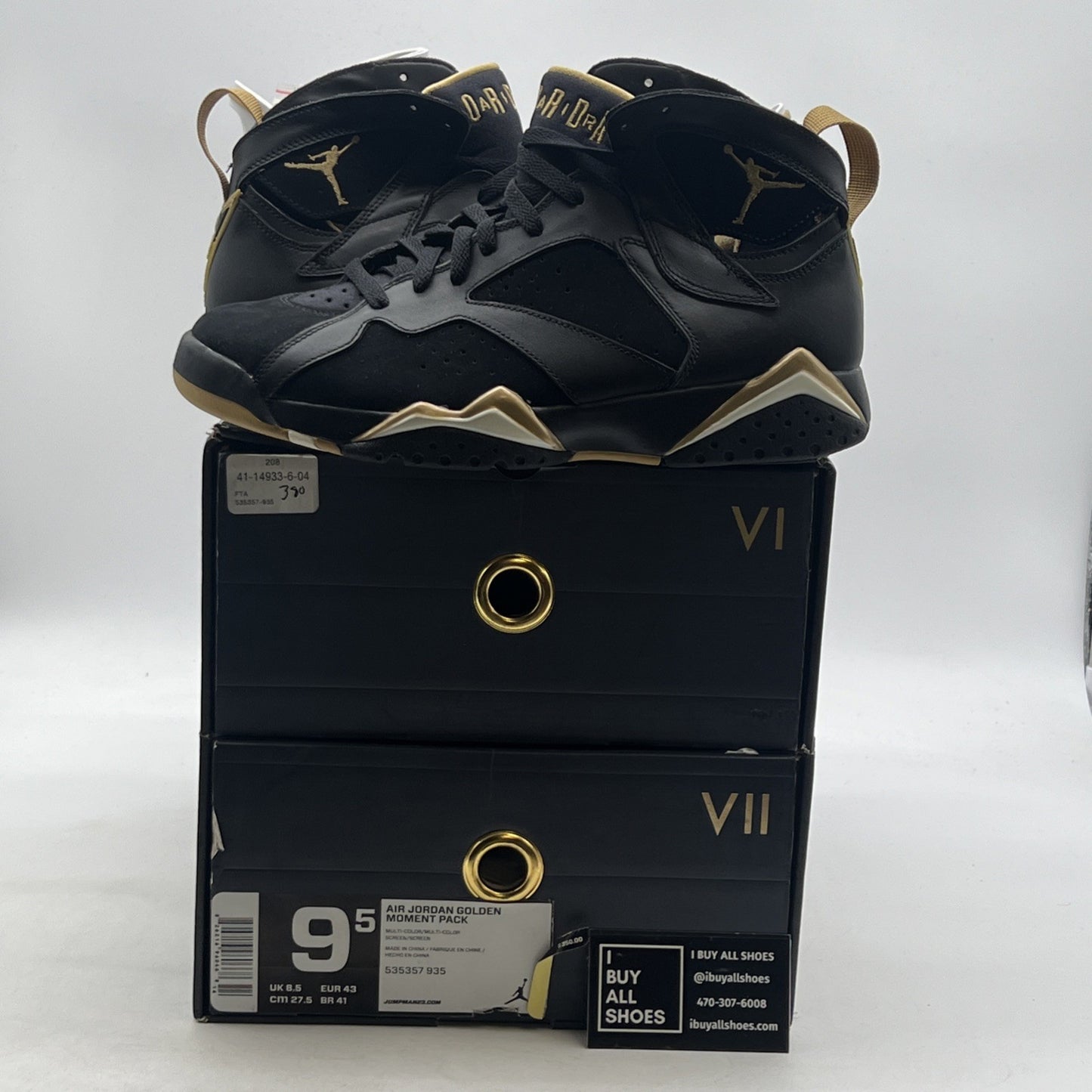 Size 9.5 - Air Jordan 7/6 Retro Golden Moments Pack (535357-935)