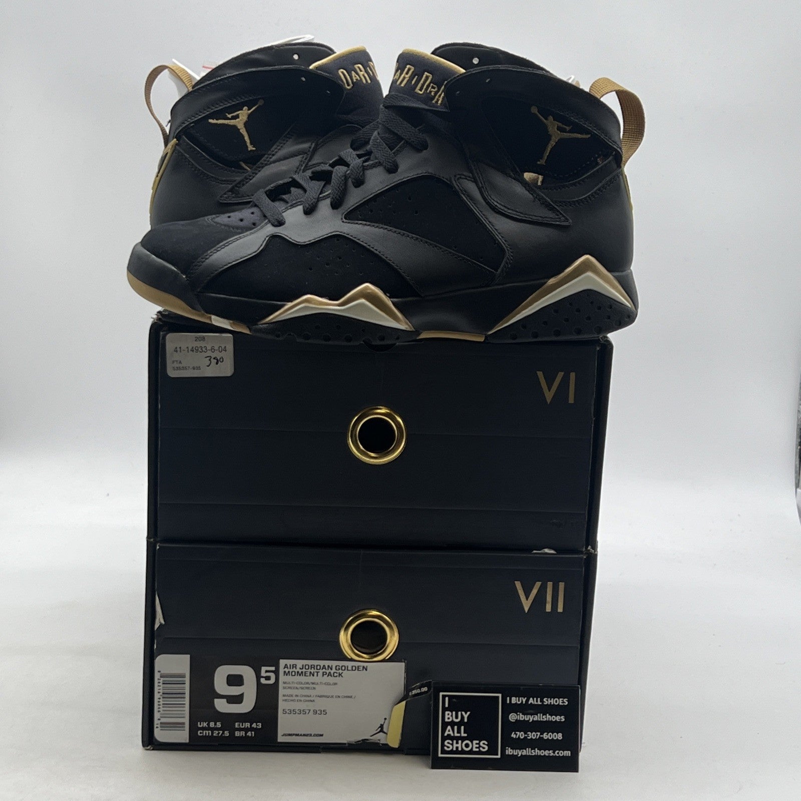 Size 9.5 - Air Jordan 7/6 Retro Golden Moments Pack (535357-935)