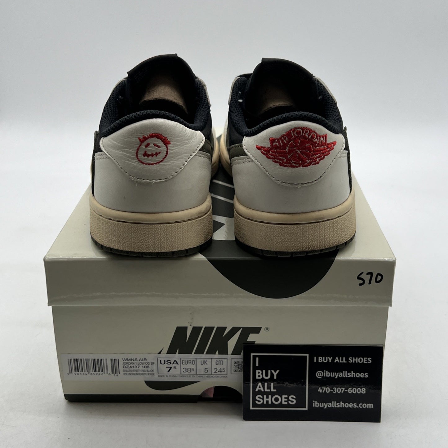 Size 7.5 - Air Jordan 1 Retro OG x Travis Scott Low Olive W (DZ4137-106)