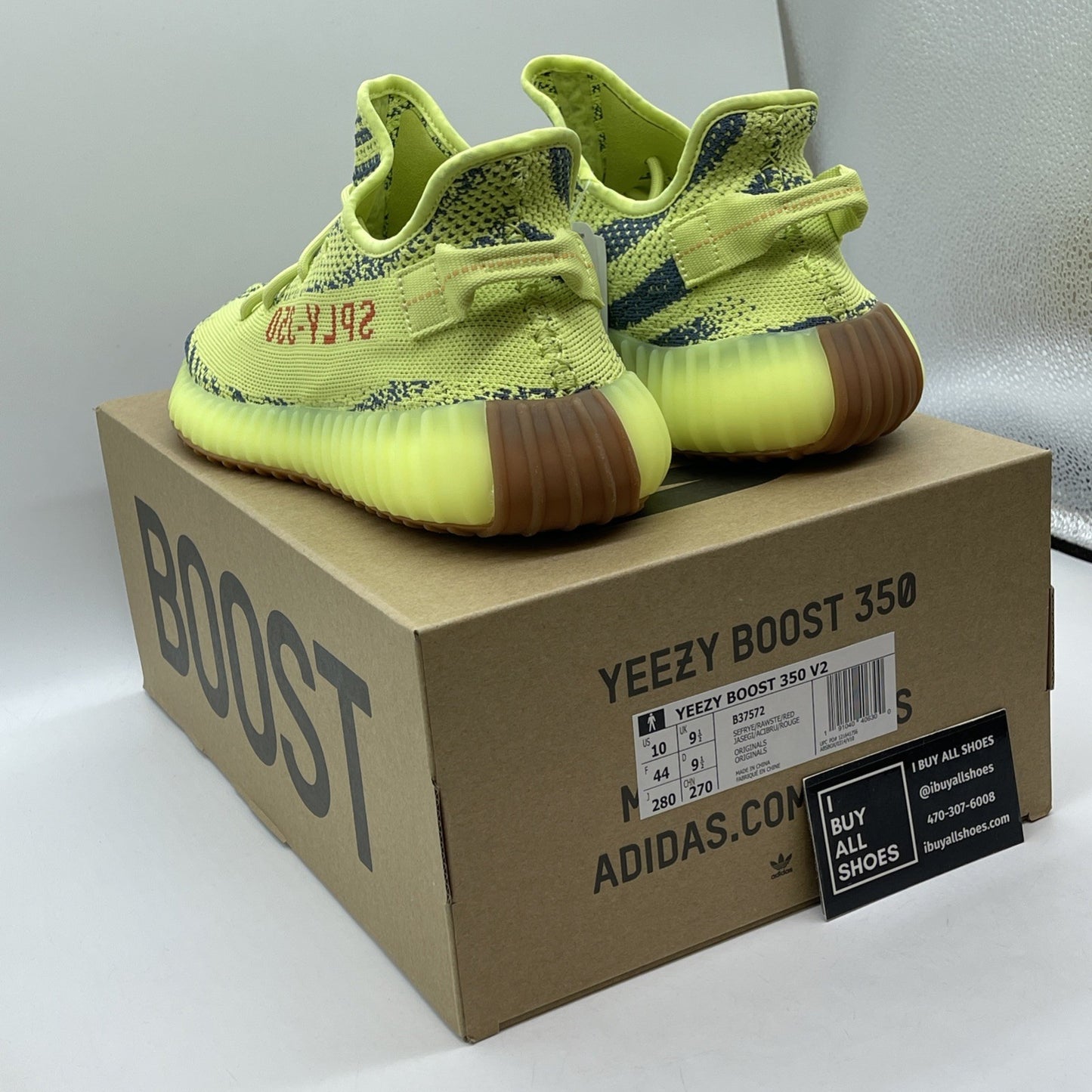 Size 10 - adidas Yeezy Boost 350 V2 Low Semi Frozen Yellow Suede (B37572)