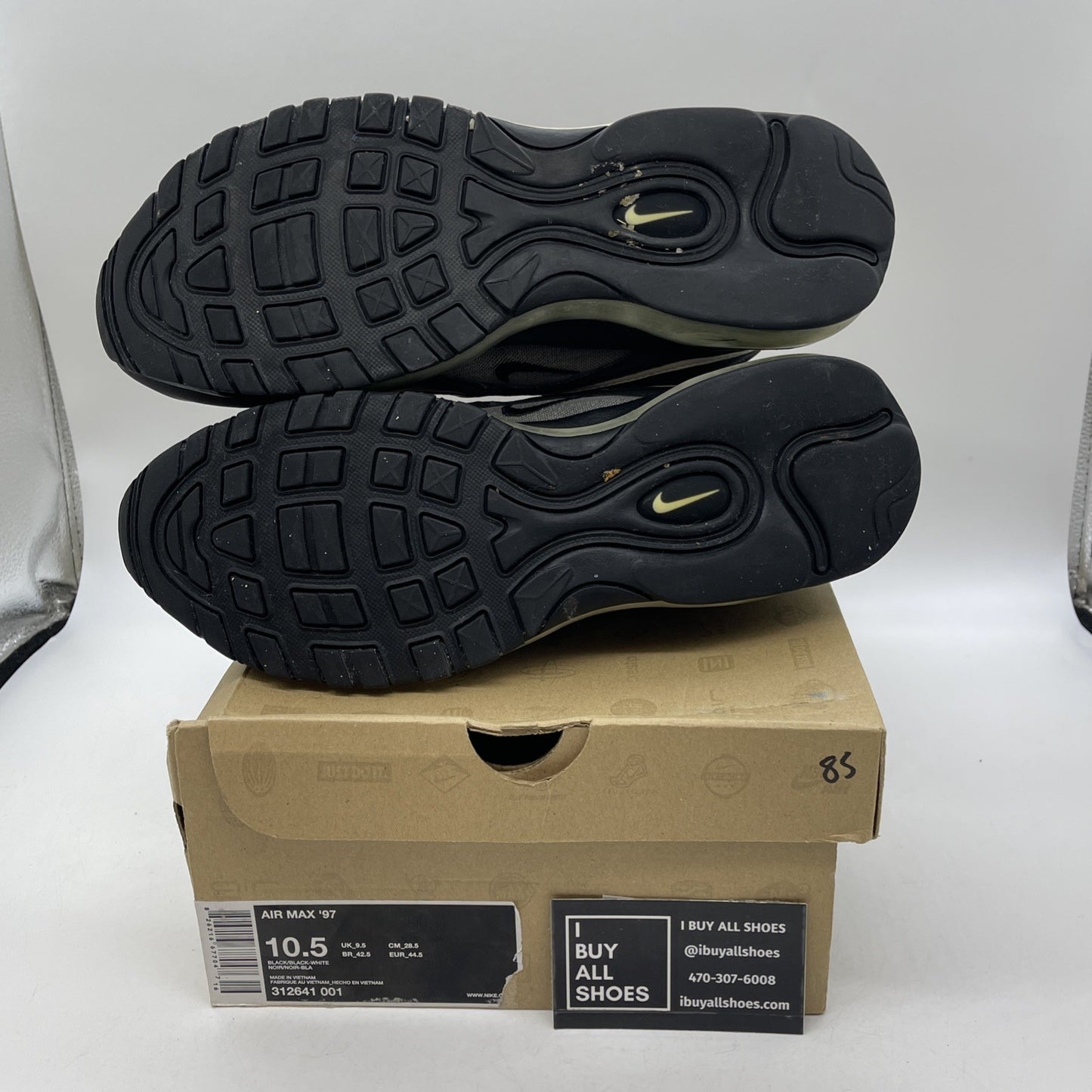 Size 10.5 - Nike Air Force 1 Premium Black White Leather (313641-001)