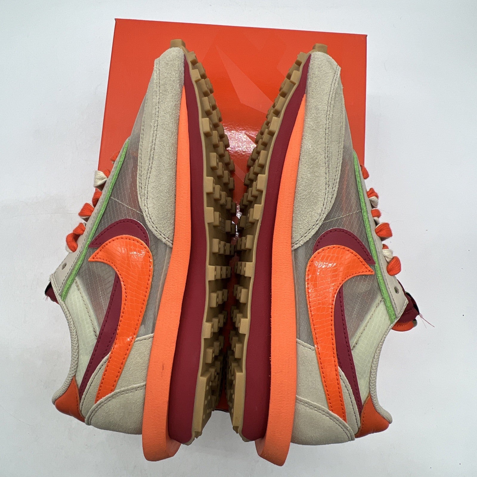 Size 8.5 - Nike sacai x Clot x LDWaffle Net Orange Blaze (DH1347-100)