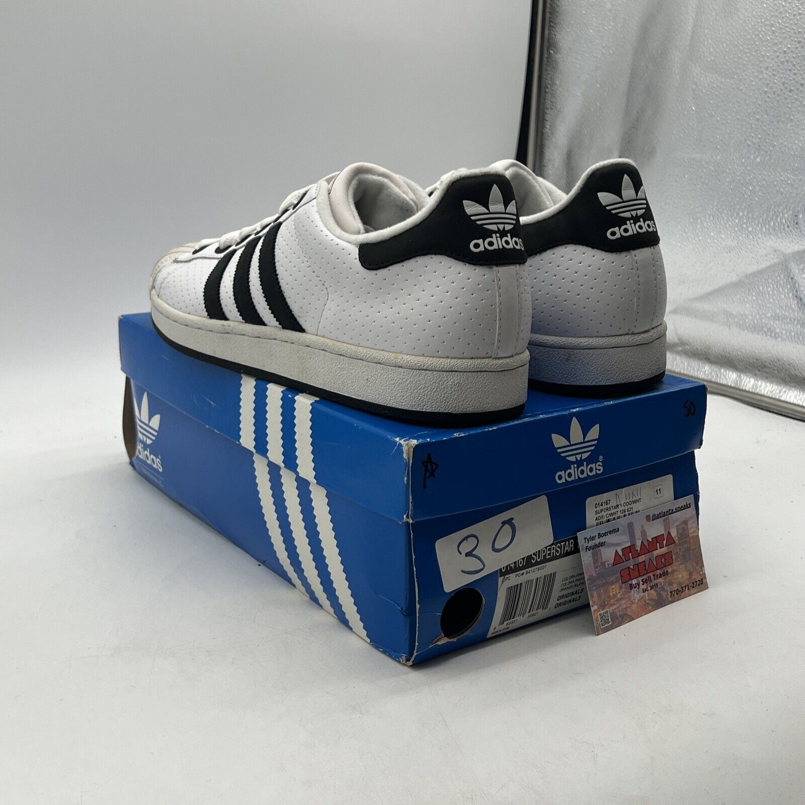 Size 11 - Adidas Superstar Footwear White Black Mens (ART-77206)