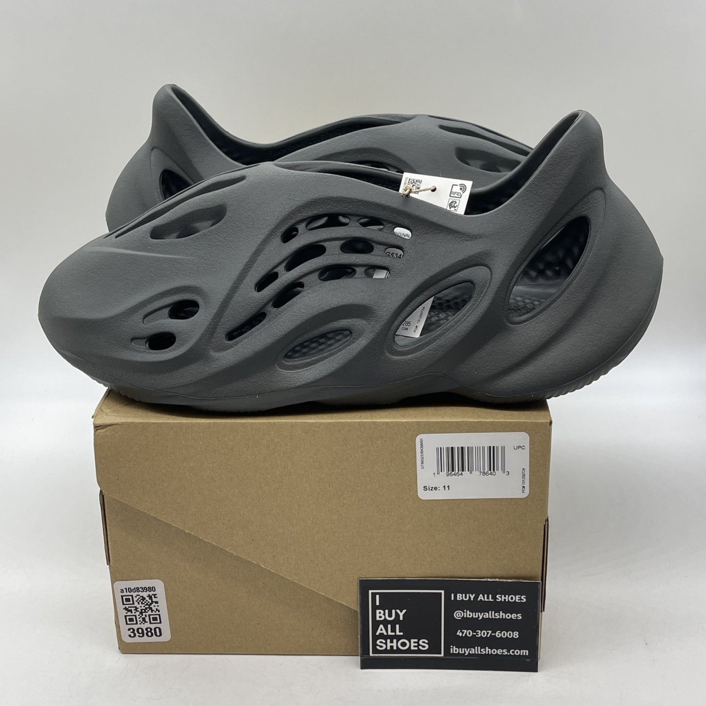 Size 11 - Adidas Yeezy Foam Runner RNR Onyx Black Rubber  (HP8739)