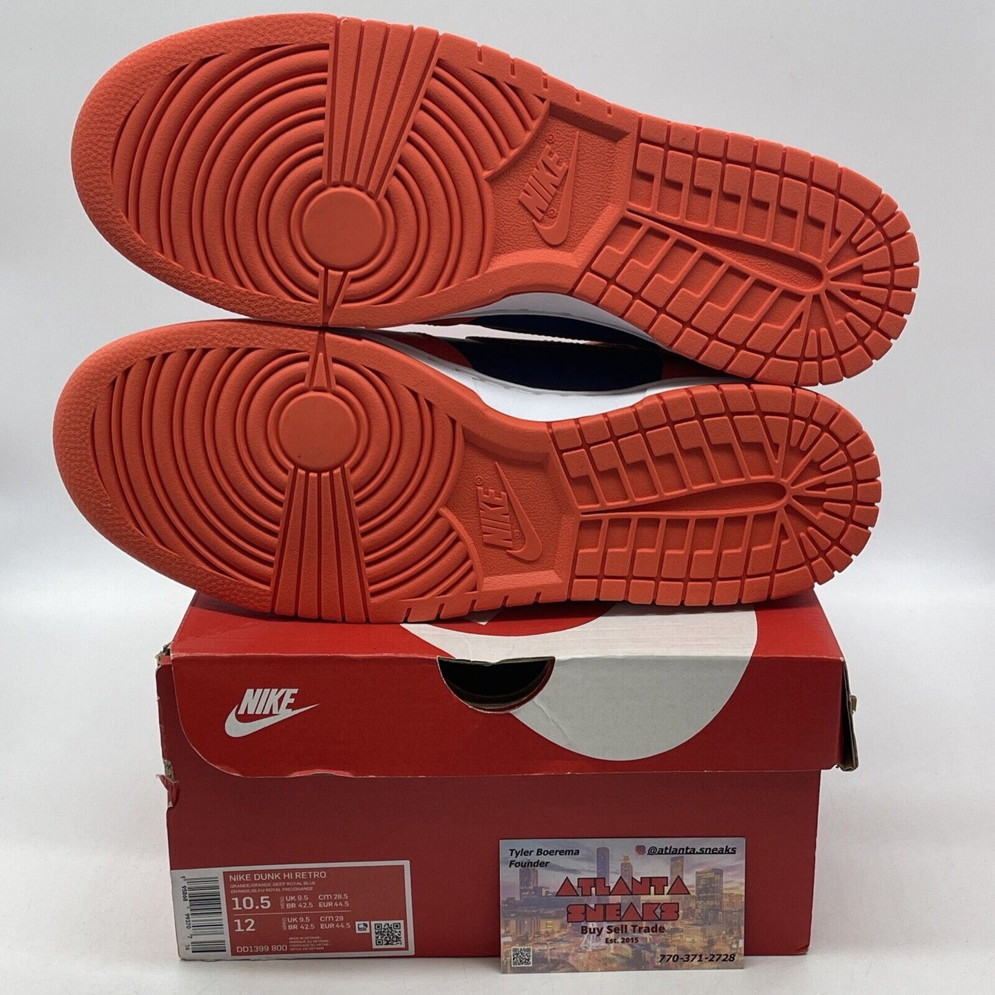 Size 10.5 - Nike Dunk High Knicks Orange White Blue Leather (DD1399-800)