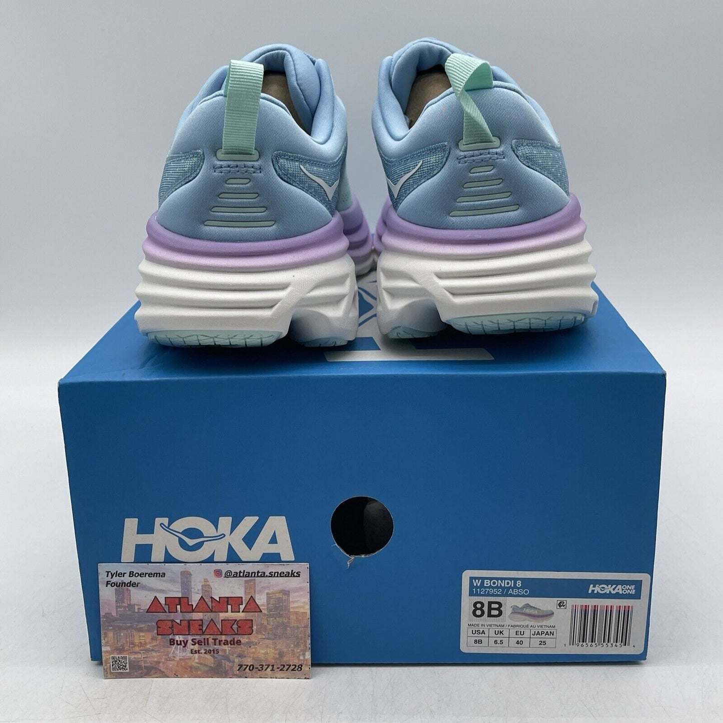 Size 8W - Hoka One One Bondi 8 Airy Blue Sunlit Ocean Blue (1127952-ABSO)