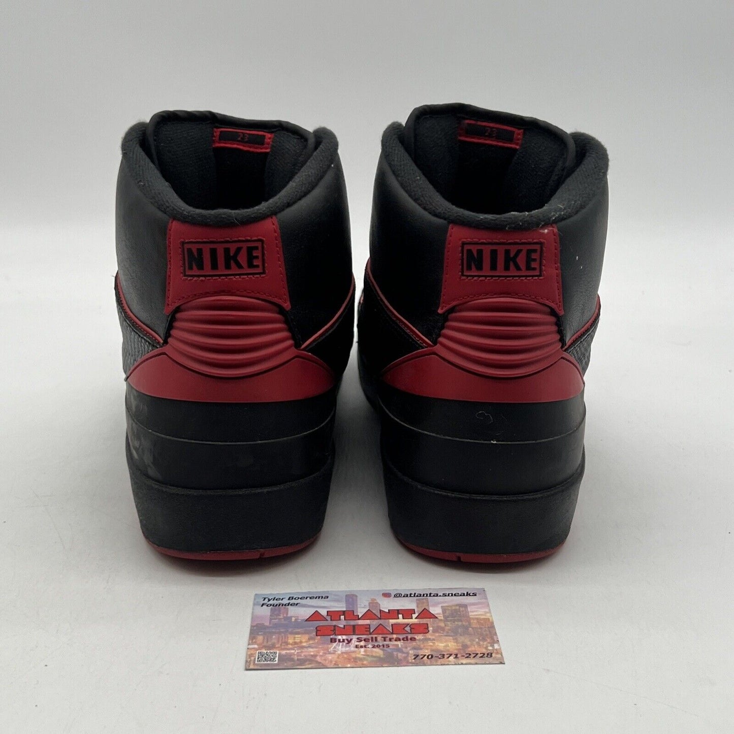 Size 12 - Air Jordan 2 Retro Alternate 87 Black Red Leather (834274-001)