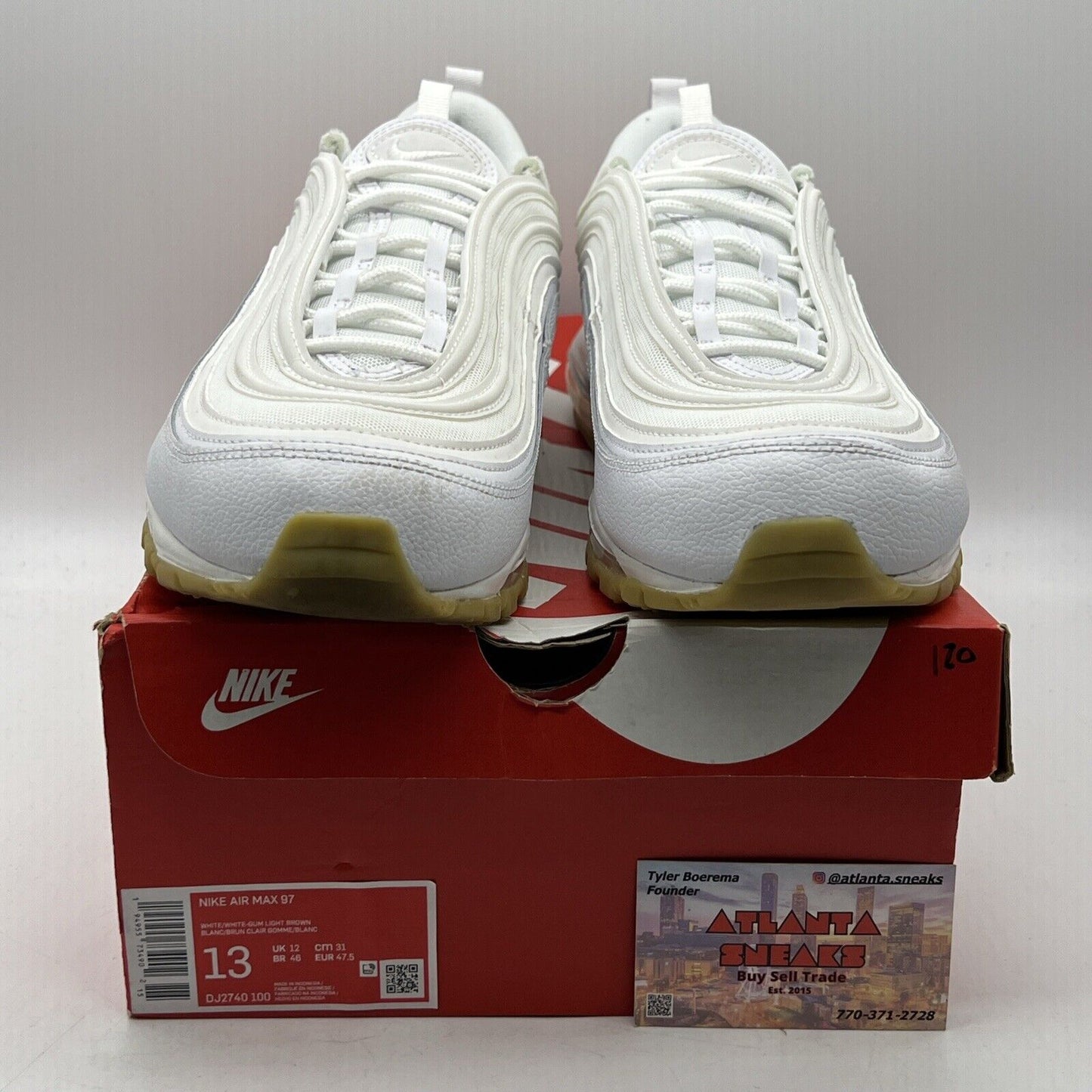 Size 13 - Nike Air Max 97 White Gum (DJ2740-100)