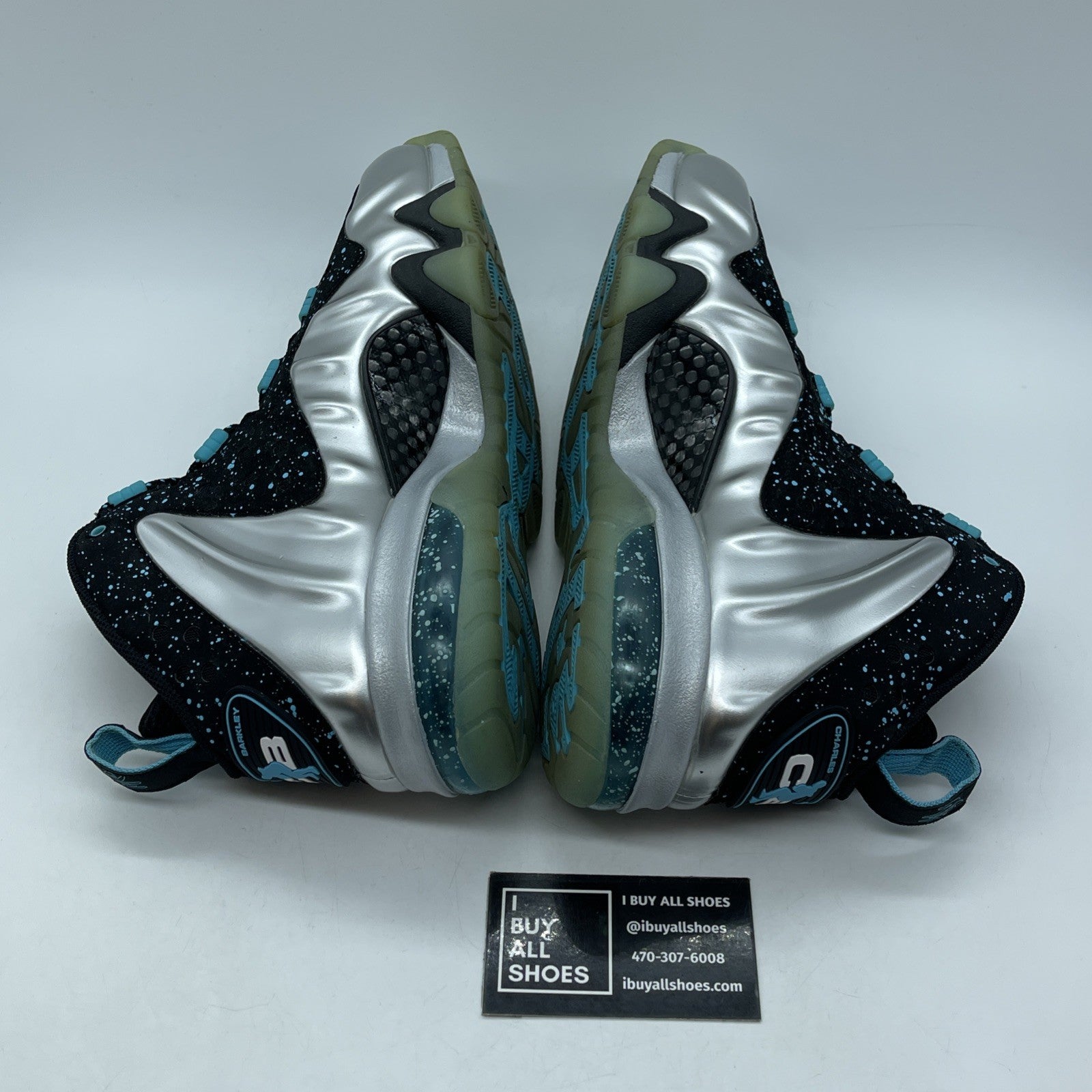 Size 9 - Nike Barkley Posite Max Splatter Black Grey Suede (555097-040)