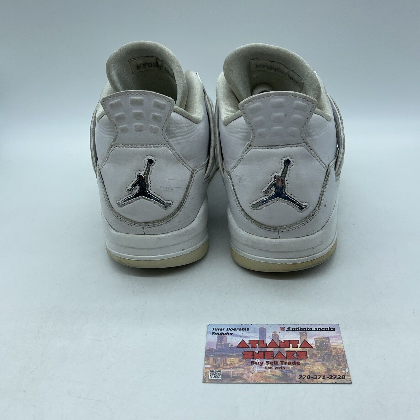 Size 11 - Jordan 4 Retro Mid Pure Money Silver White Leather (308497-100)