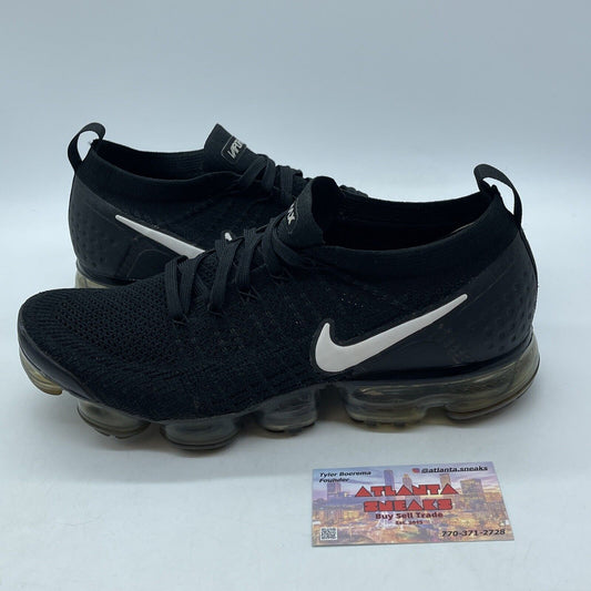 Size 9.5 - Nike Air VaporMax Flyknit 2 Black White (942842-001)